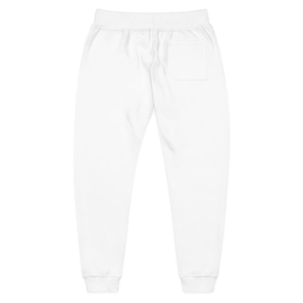 Embroidered Power Button Sweatpants — Minimal Tech Logo Fleece Joggers