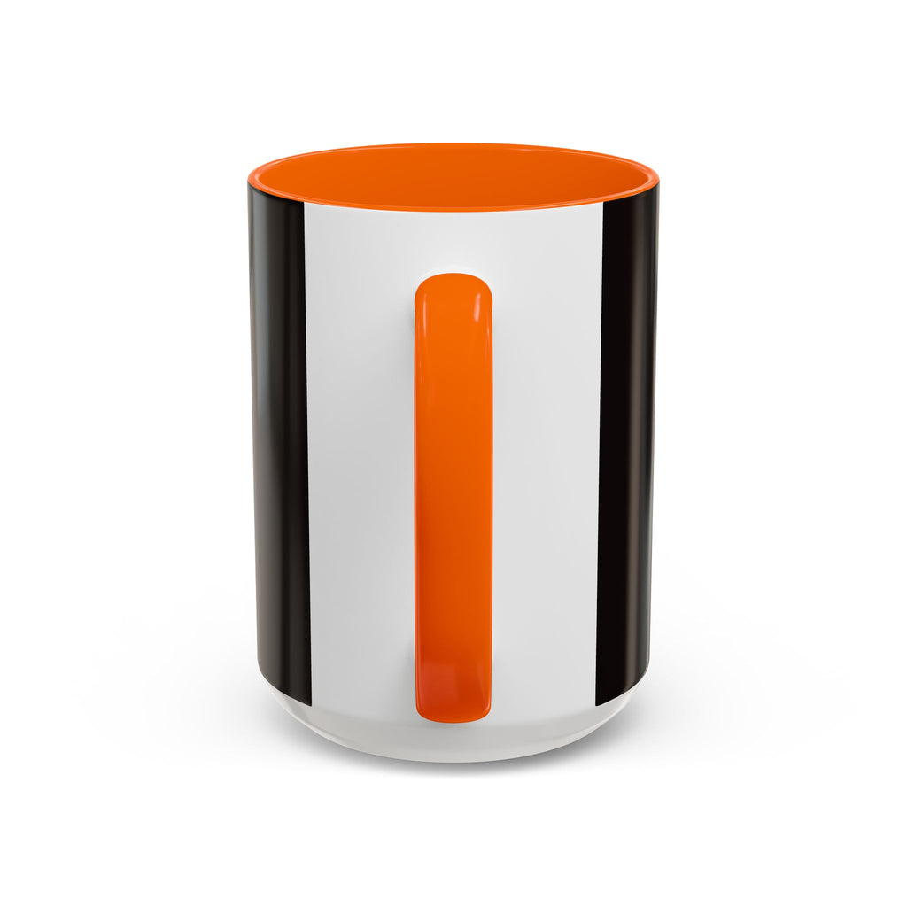 The Ijevon Neon Logo Accent Coffee Mug — Pink & Teal Retro Power Button Design