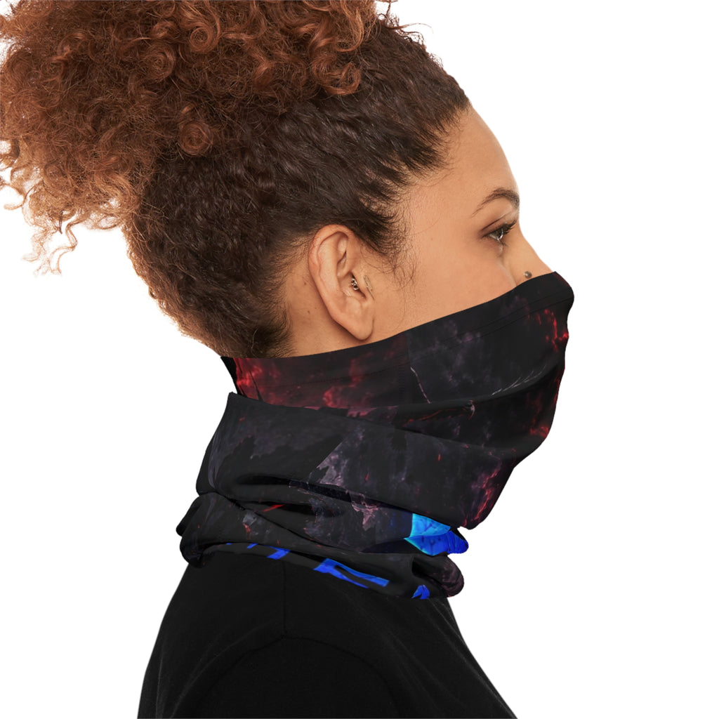 Tech-Goth Neck Gaiter — Raven & Power Button Graphic Balaclava