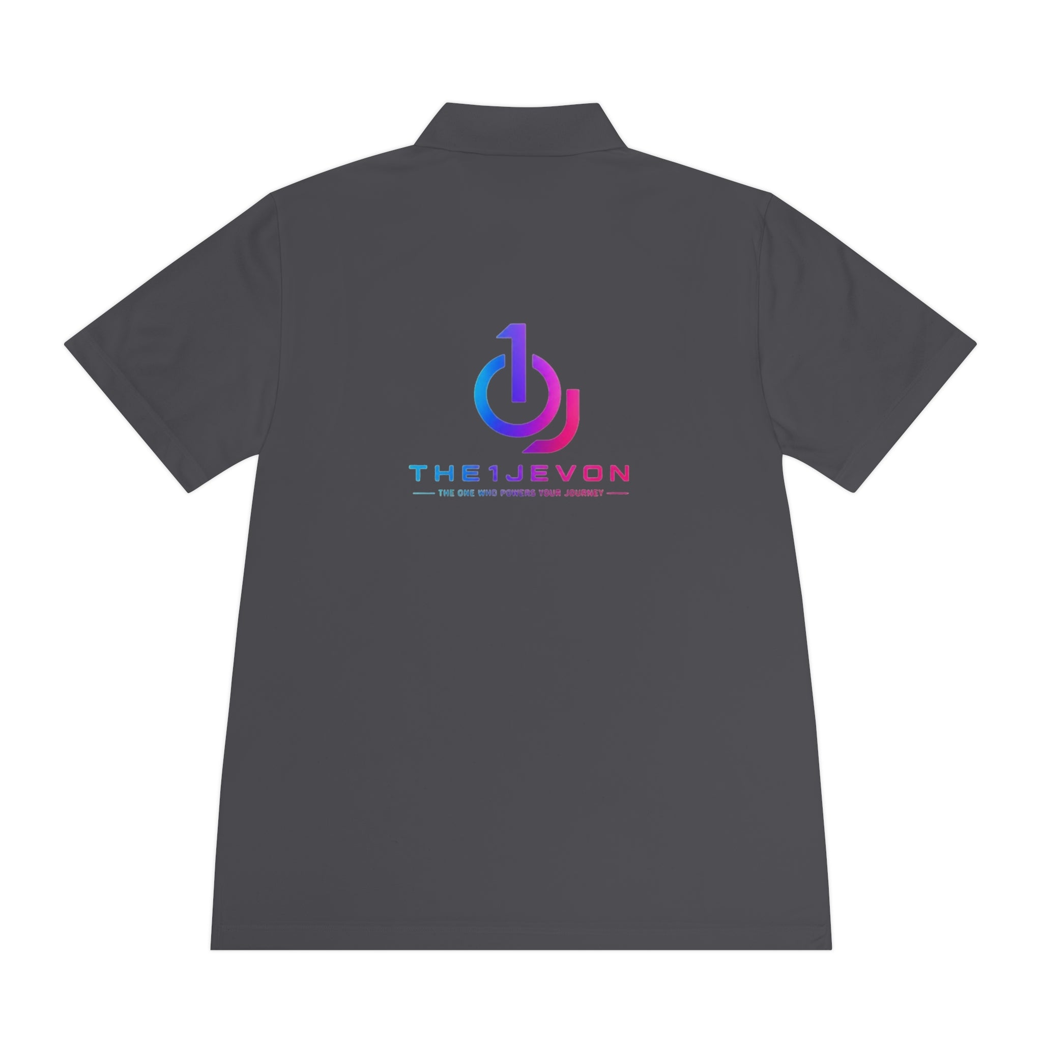 Men's Sport Polo with Gradient Power Logo — Casual Tech Polo for Gamers & Creators