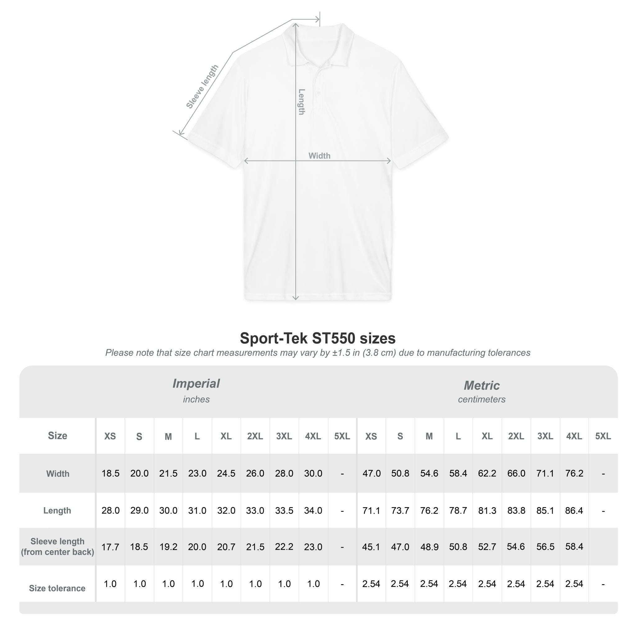 Embroidered Power Button Polo — White Performance Golf & Work Shirt