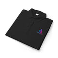 Embroidered Power Button Polo — White Performance Golf & Work Shirt