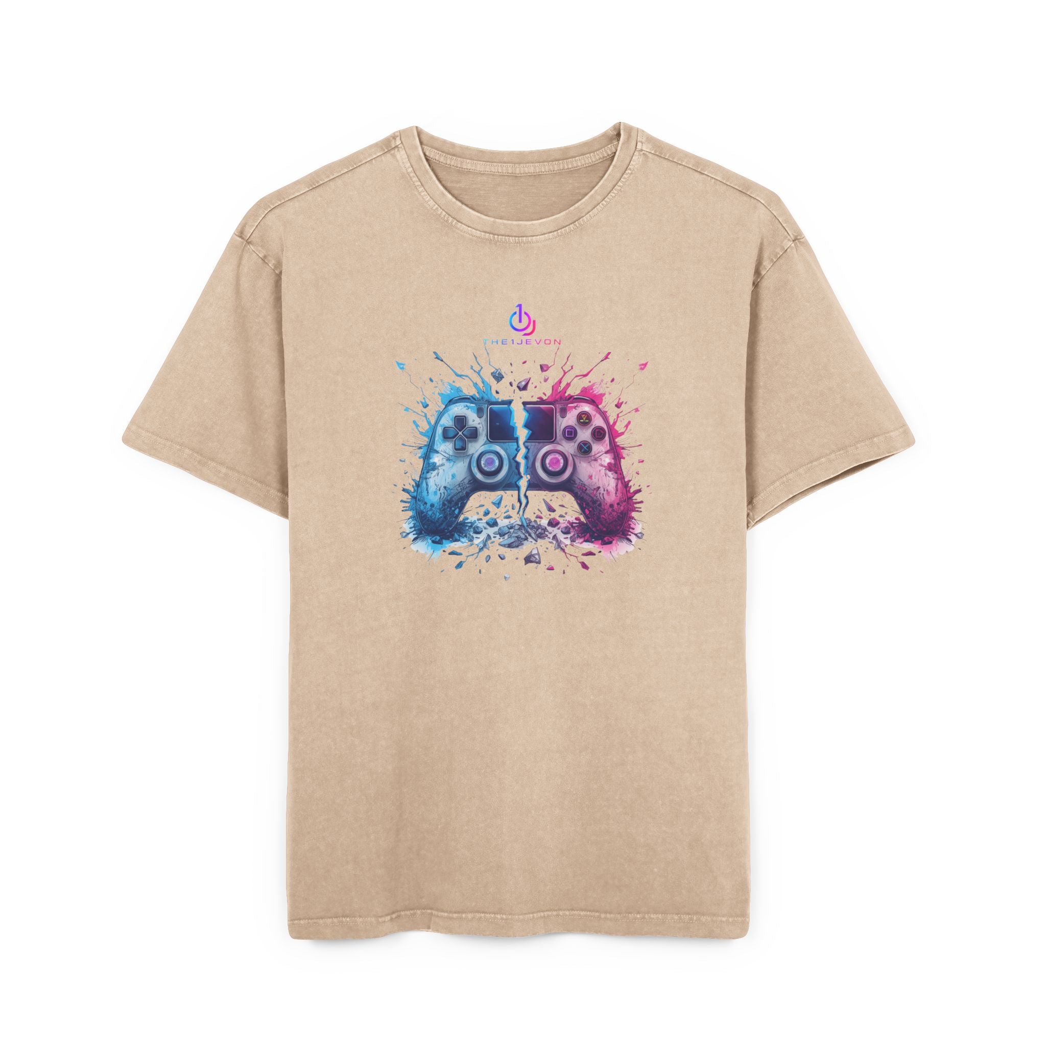 Gamer Neon Logo Tee — "theJevon" Acid Wash Oversized T-Shirt