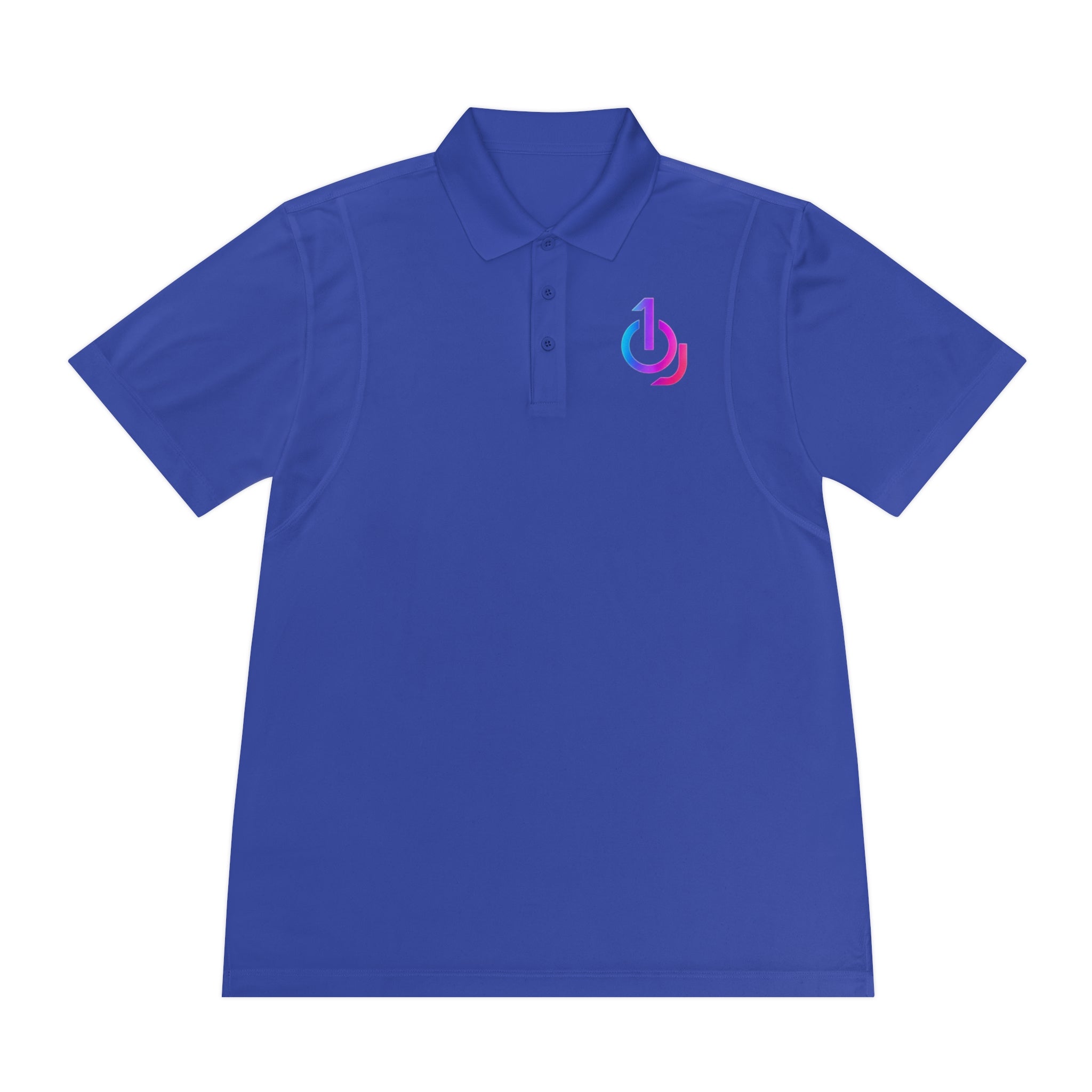 Men's Sport Polo with Gradient Power Logo — Casual Tech Polo for Gamers & Creators