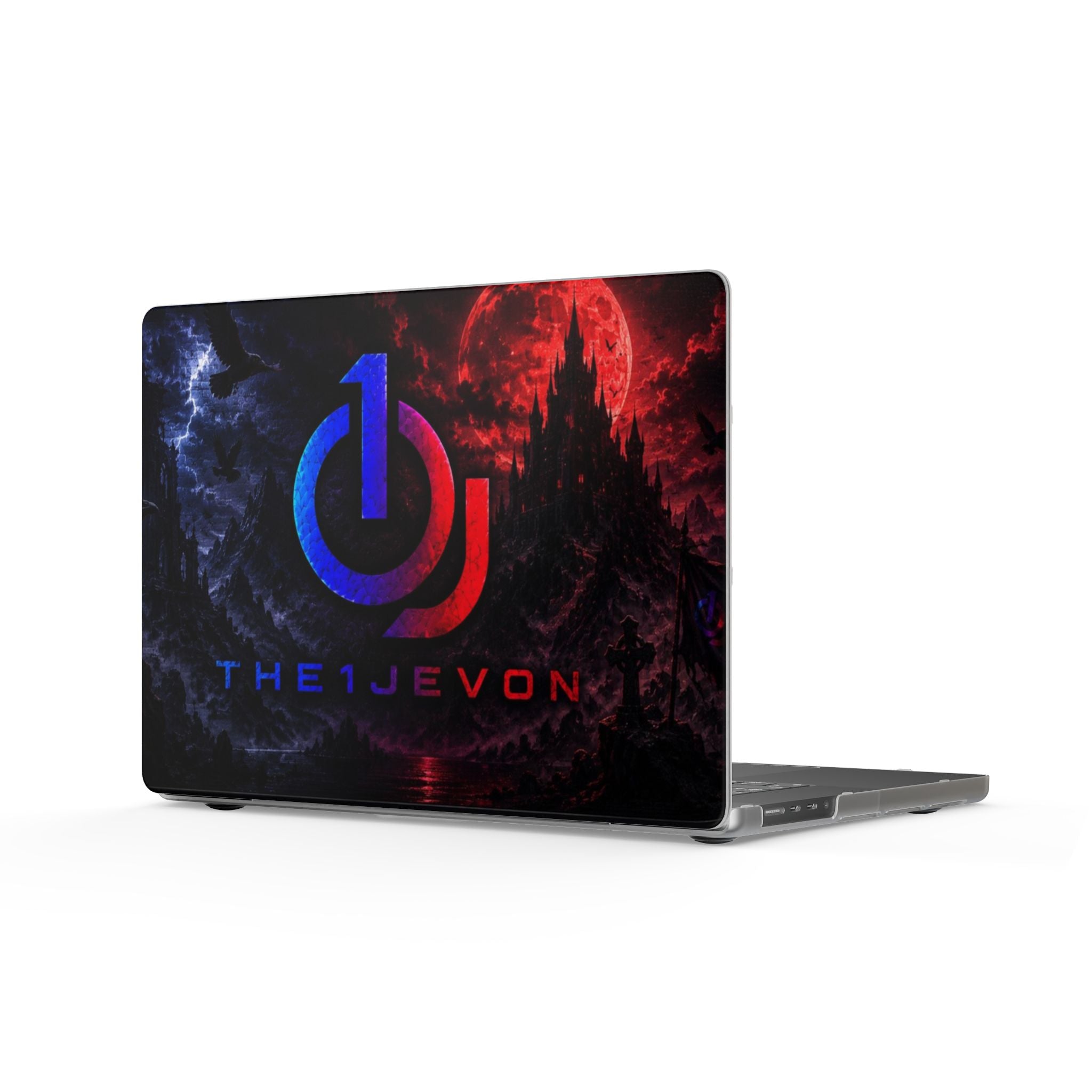 MacBook Case — TheJevon Logo Matte Protective Cover (Red & Blue Gothic Moon)