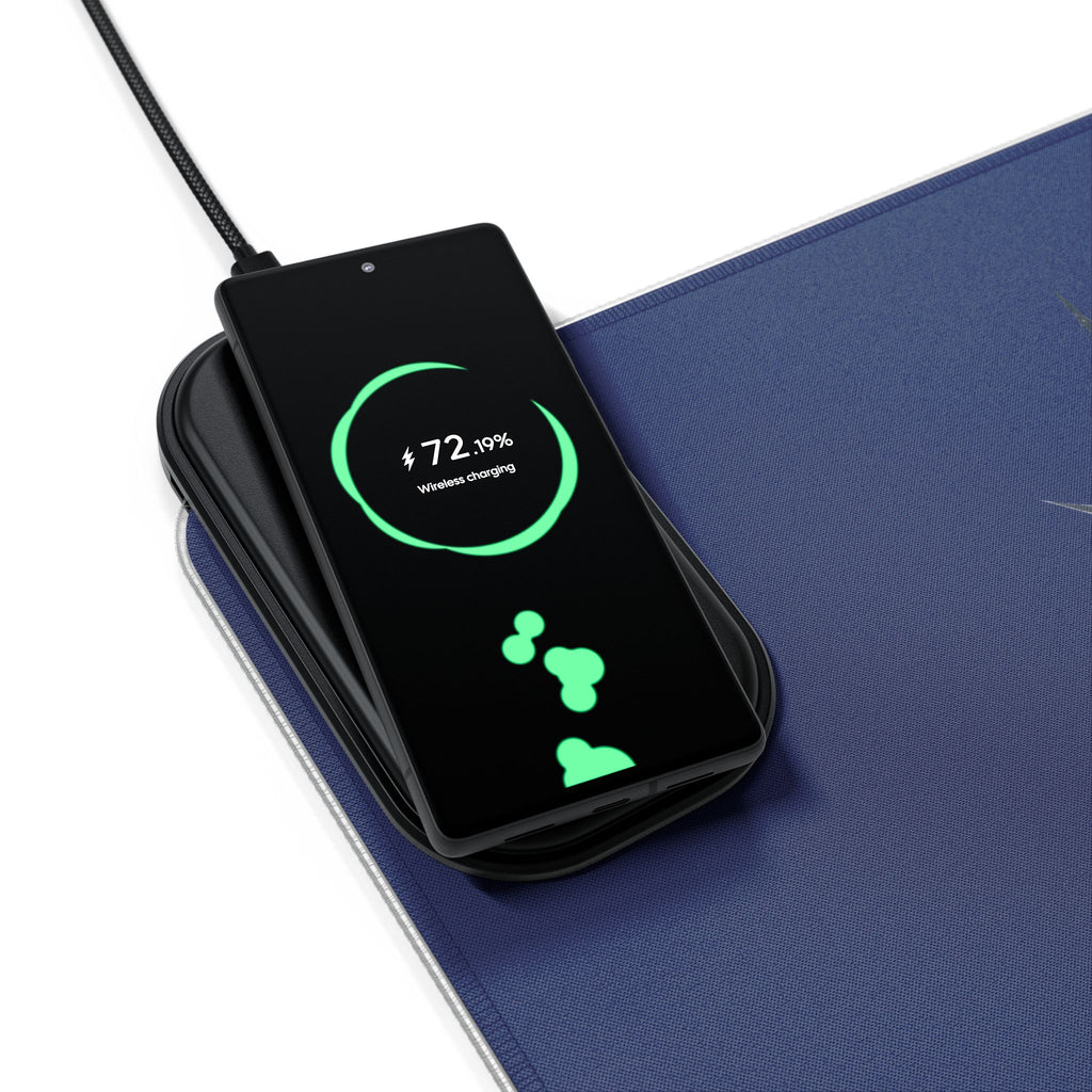 LED Wireless Charging Gaming Mouse Pad — 'TheOneJevon ' RGB Desk Mat