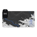LED Wireless Charging Gaming Mouse Pad — Abstract Black Marble RGB Desk Mat