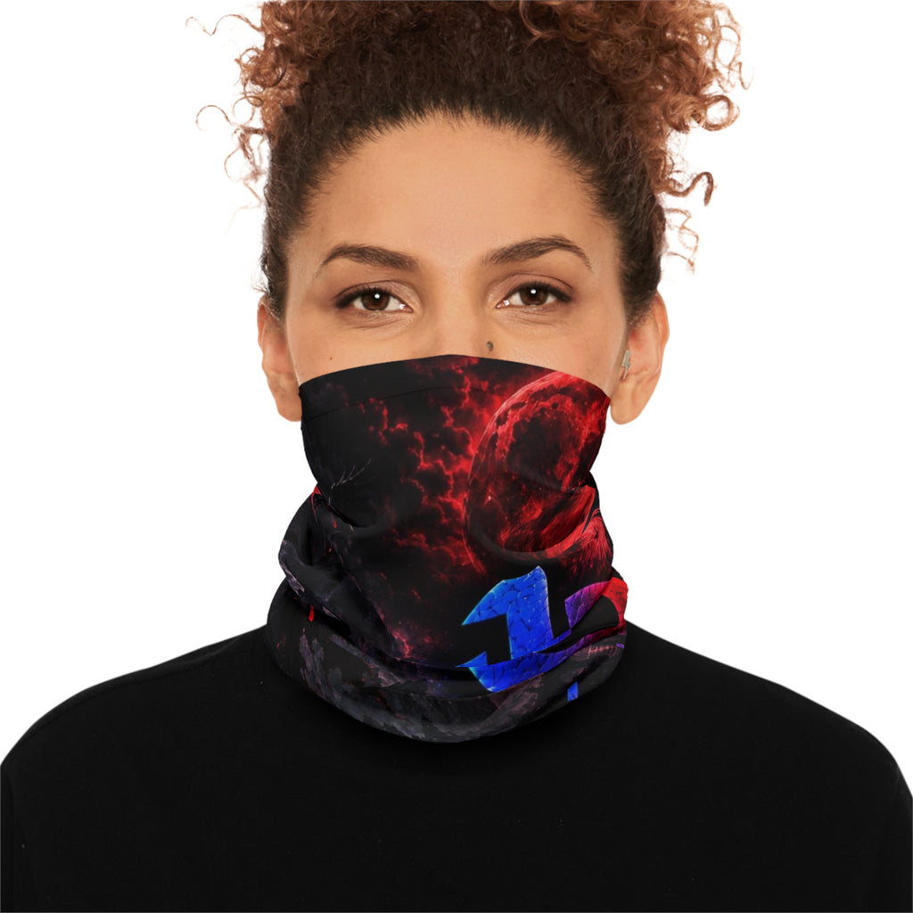 Tech-Goth Neck Gaiter — Raven & Power Button Graphic Balaclava