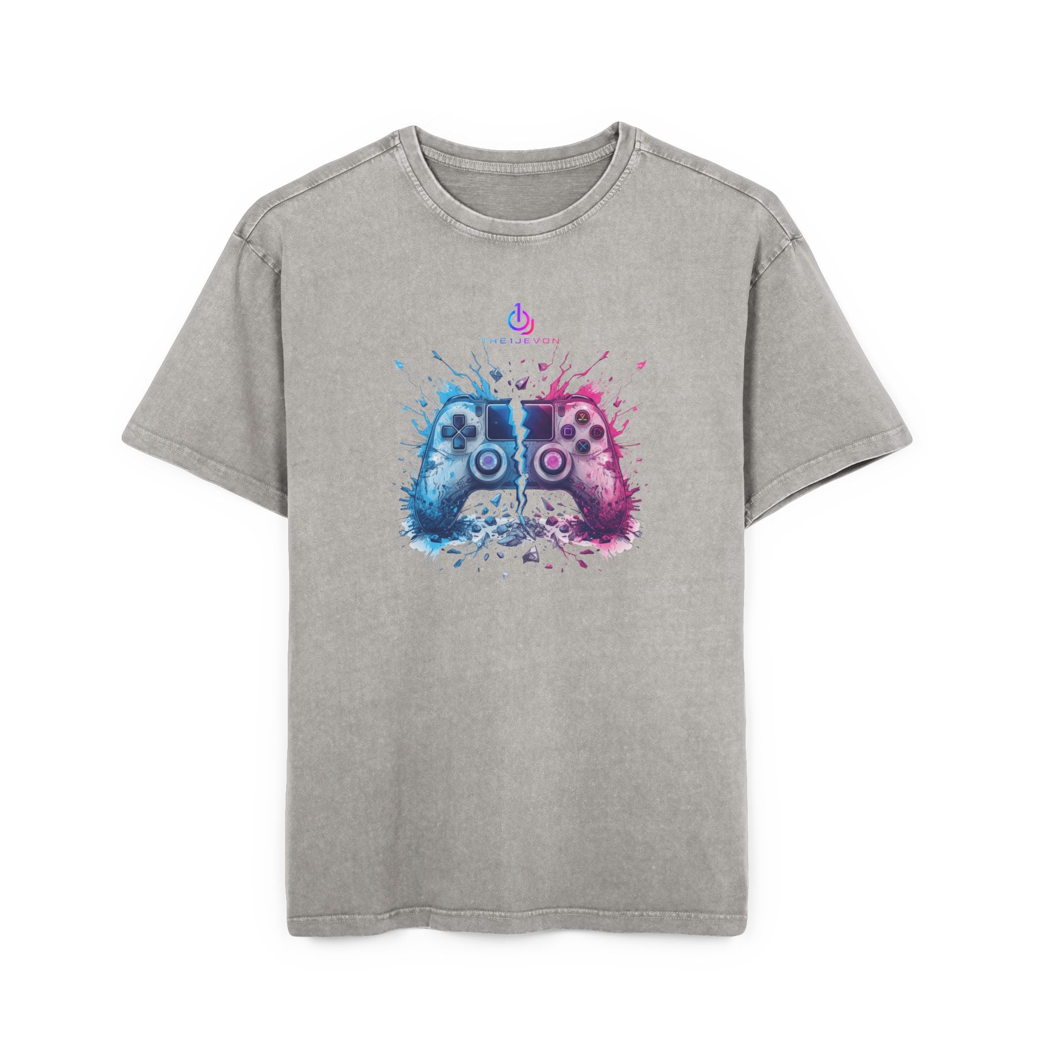 Gamer Neon Logo Tee — "theJevon" Acid Wash Oversized T-Shirt