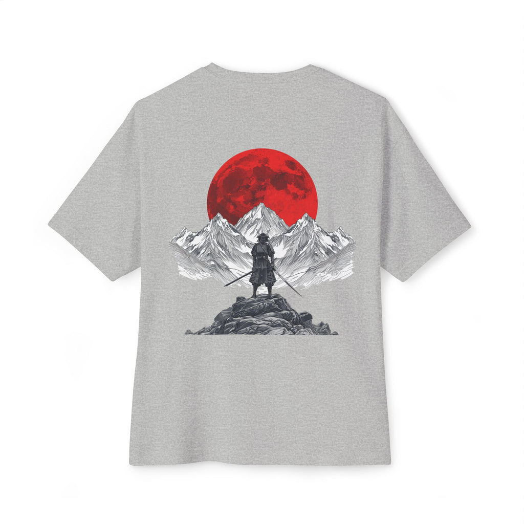 Samurai Mountain Tee — Red Moon Warrior Graphic Shirt