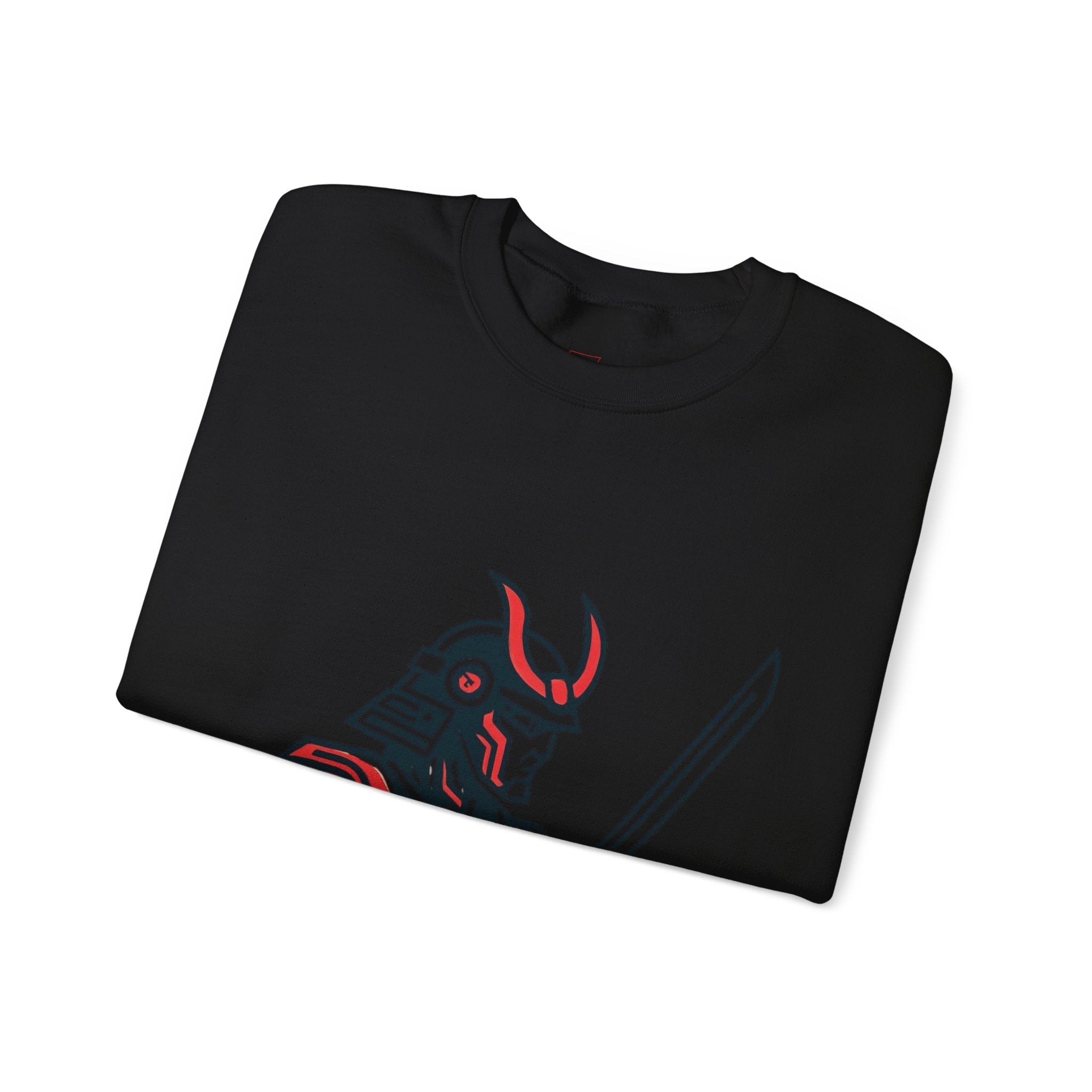 Cyber Samurai Crewneck Sweatshirt t1j — Neon Tech Oni Graphic
