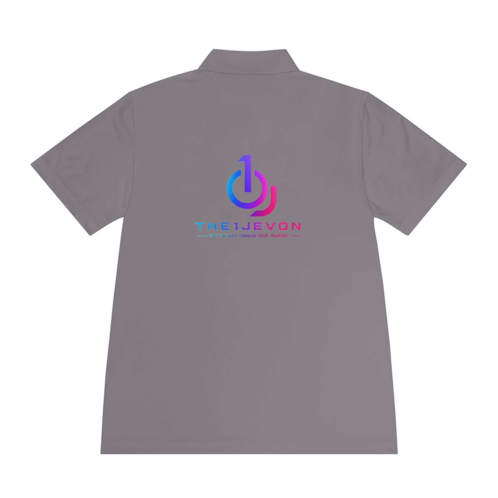 Men's Sport Polo with Gradient Power Logo — Casual Tech Polo for Gamers & Creators
