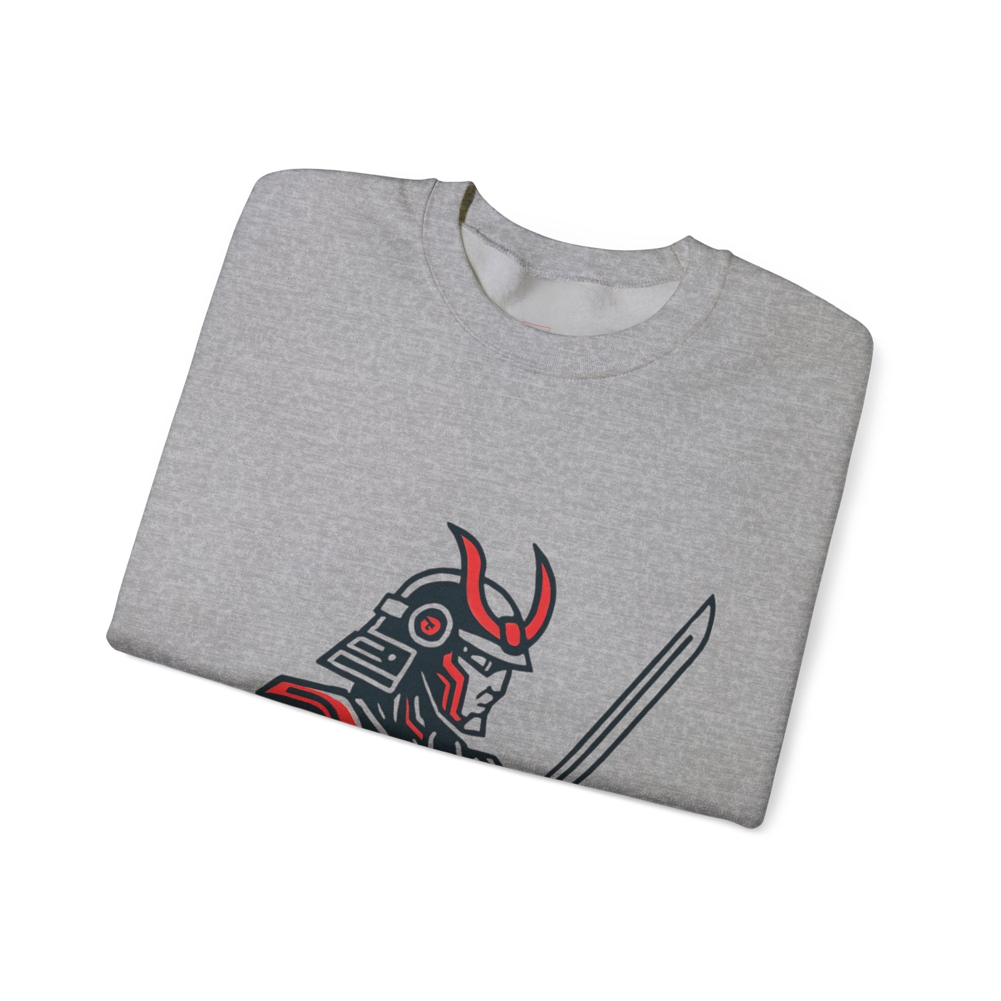 Cyber Samurai Crewneck Sweatshirt t1j — Neon Tech Oni Graphic