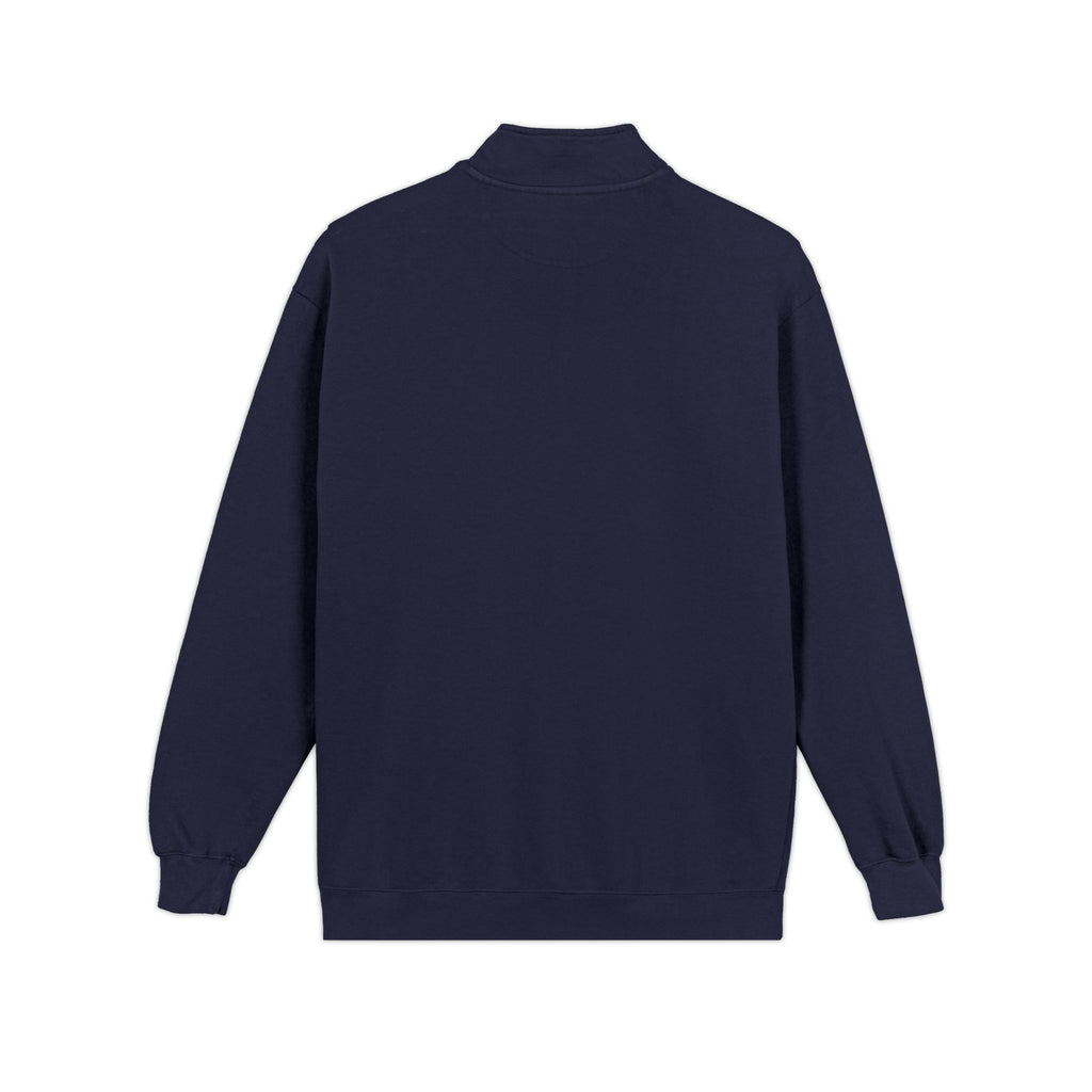 Quarter-Zip Sweatshirt with Small Embroidered Logo — Casual Lightweight Pullover