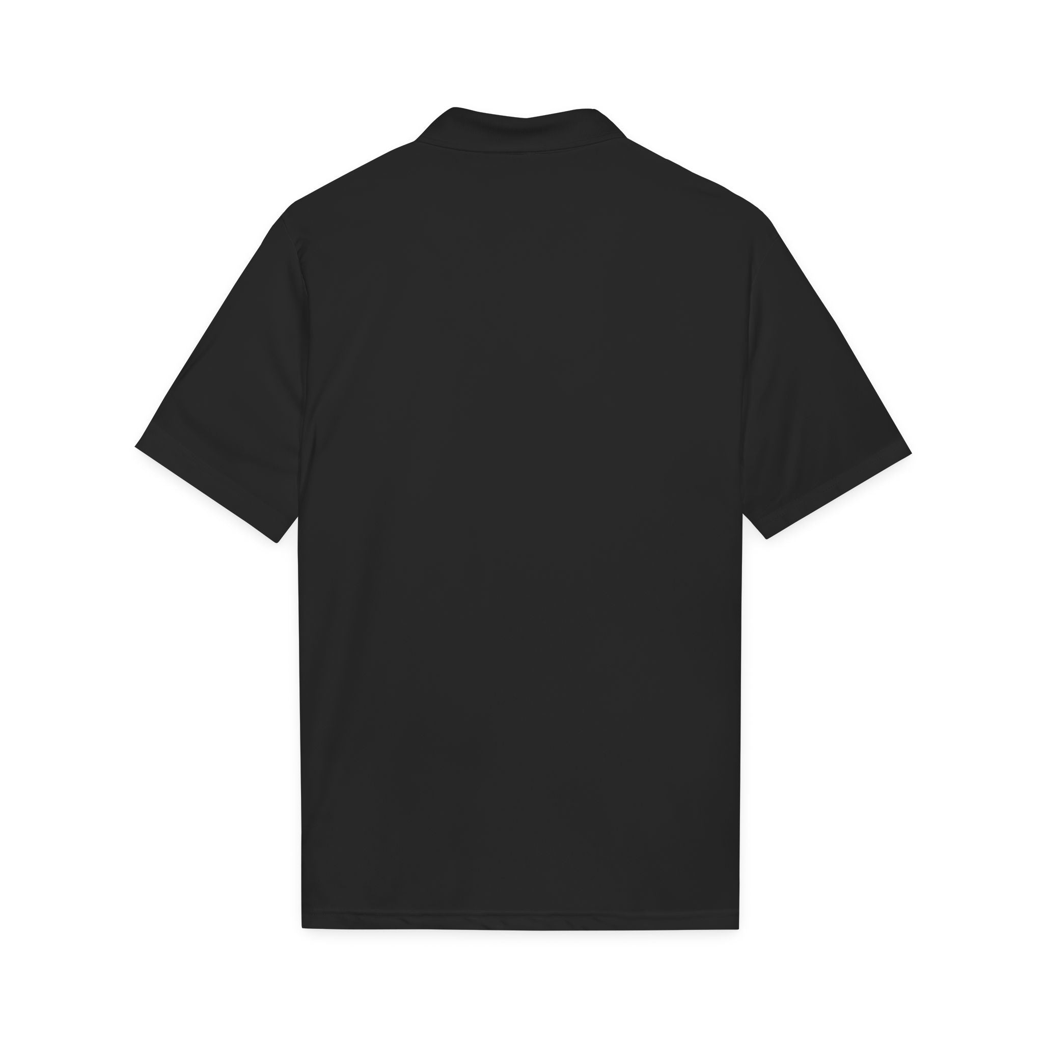 Embroidered Power Button Polo — White Performance Golf & Work Shirt