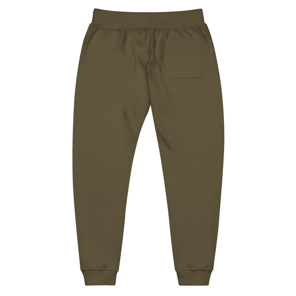 Embroidered Power Button Sweatpants — Minimal Tech Logo Fleece Joggers