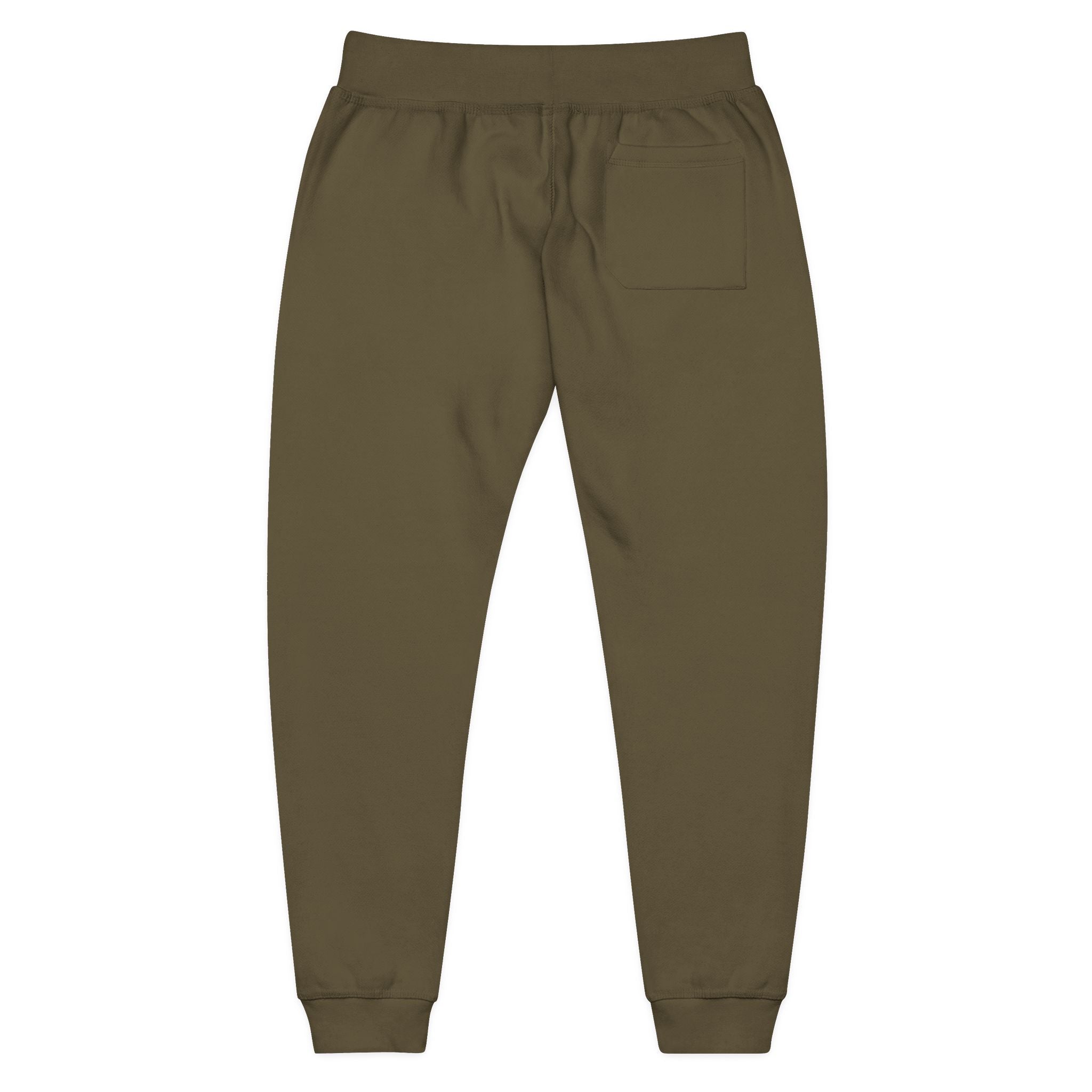 Embroidered Power Button Sweatpants — Minimal Tech Logo Fleece Joggers