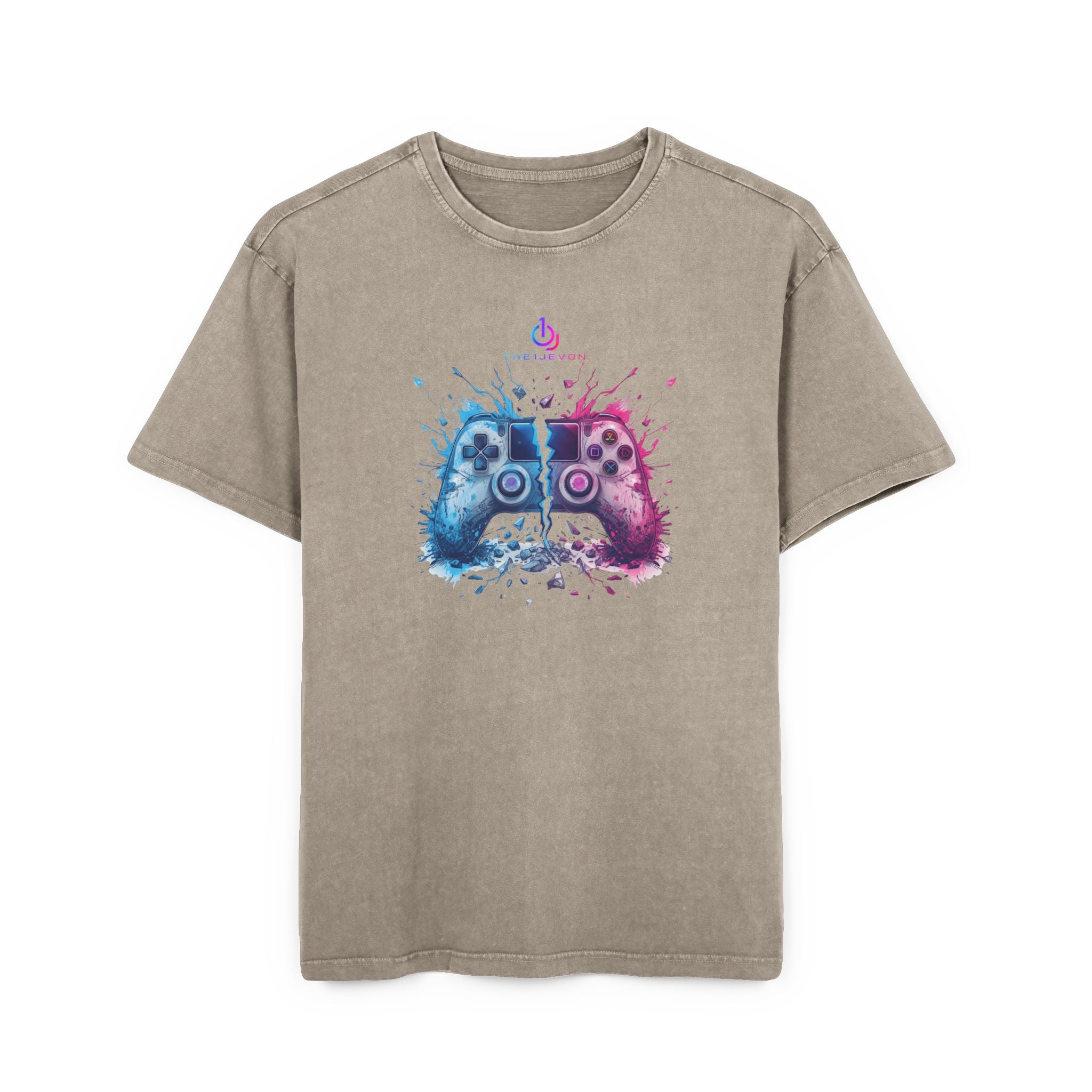 Gamer Neon Logo Tee — "theJevon" Acid Wash Oversized T-Shirt