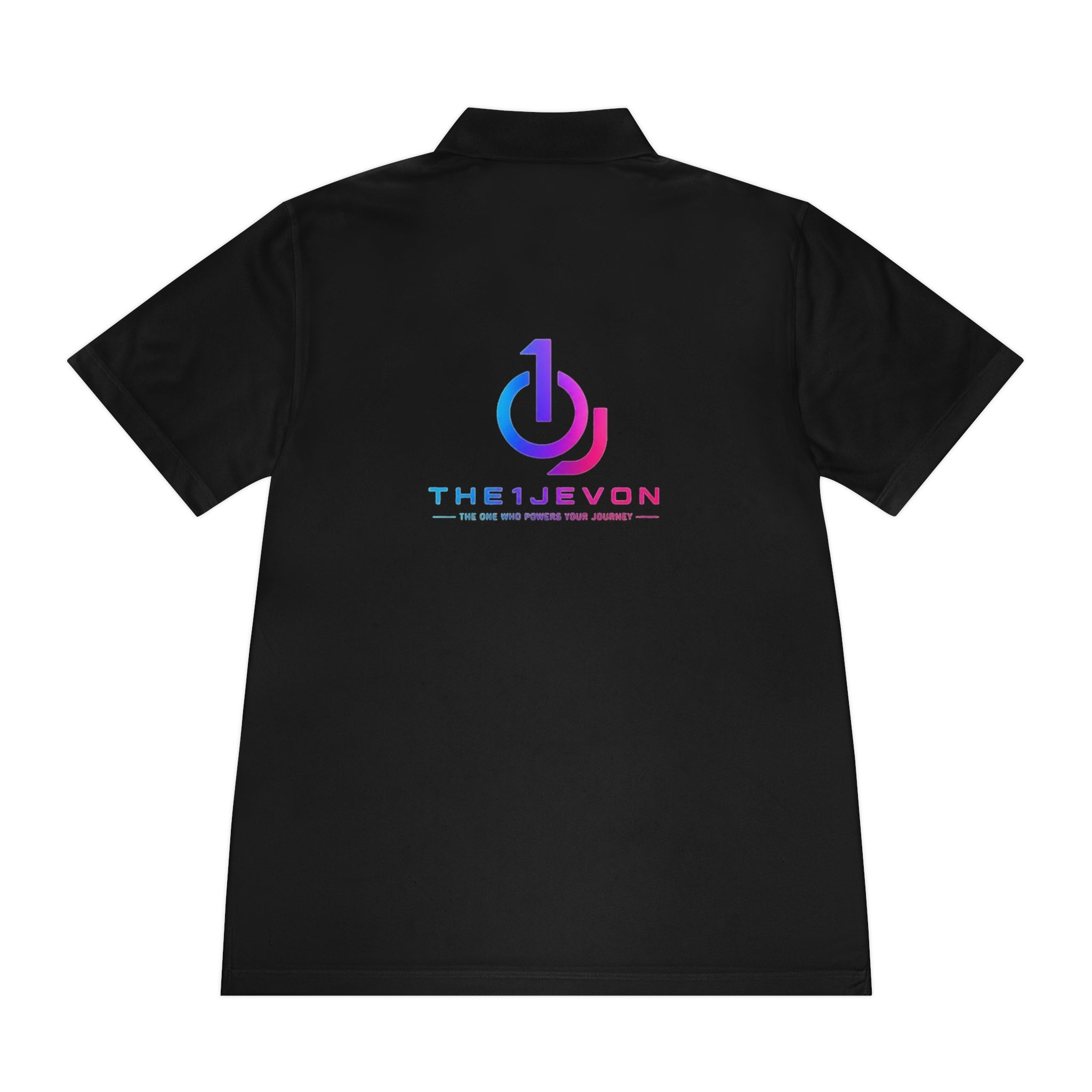 Men's Sport Polo with Gradient Power Logo — Casual Tech Polo for Gamers & Creators