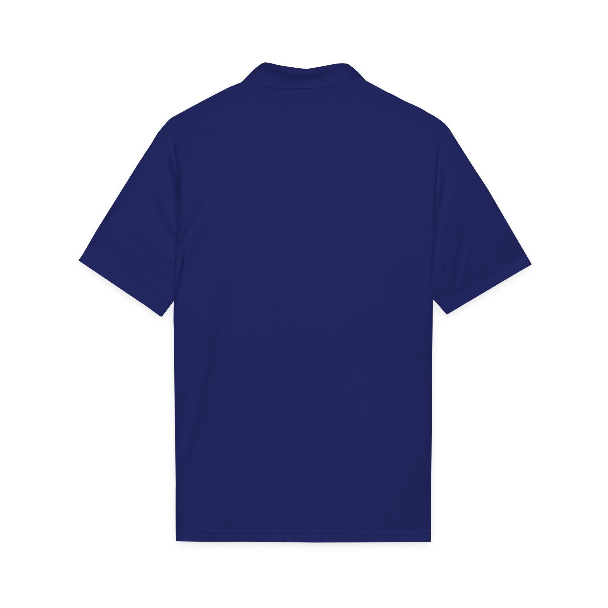 Embroidered Power Button Polo — White Performance Golf & Work Shirt