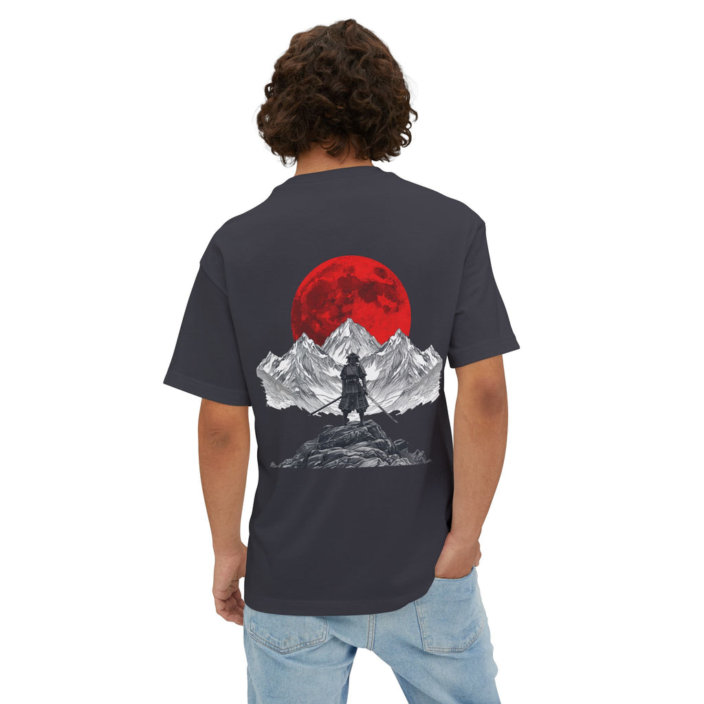 Samurai Mountain Tee — Red Moon Warrior Graphic Shirt