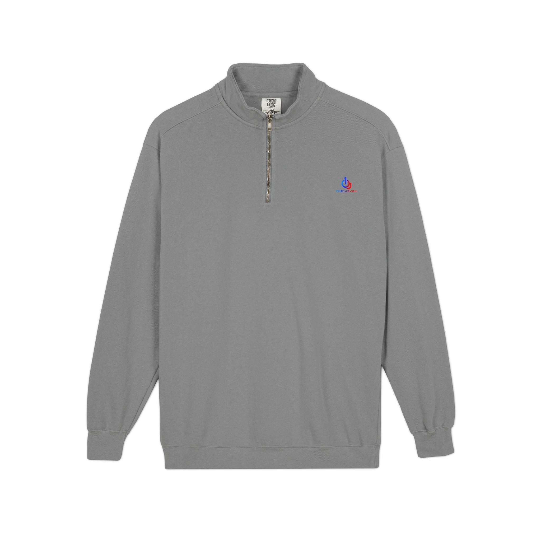 Quarter-Zip Sweatshirt with Small Embroidered Logo — Casual Lightweight Pullover