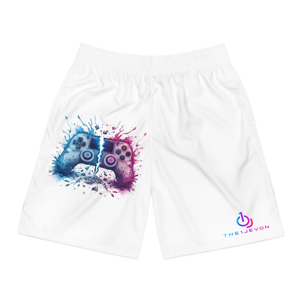 Gaming Controller Splash Jogger Shorts — Men's Gamer Athletic Shorts