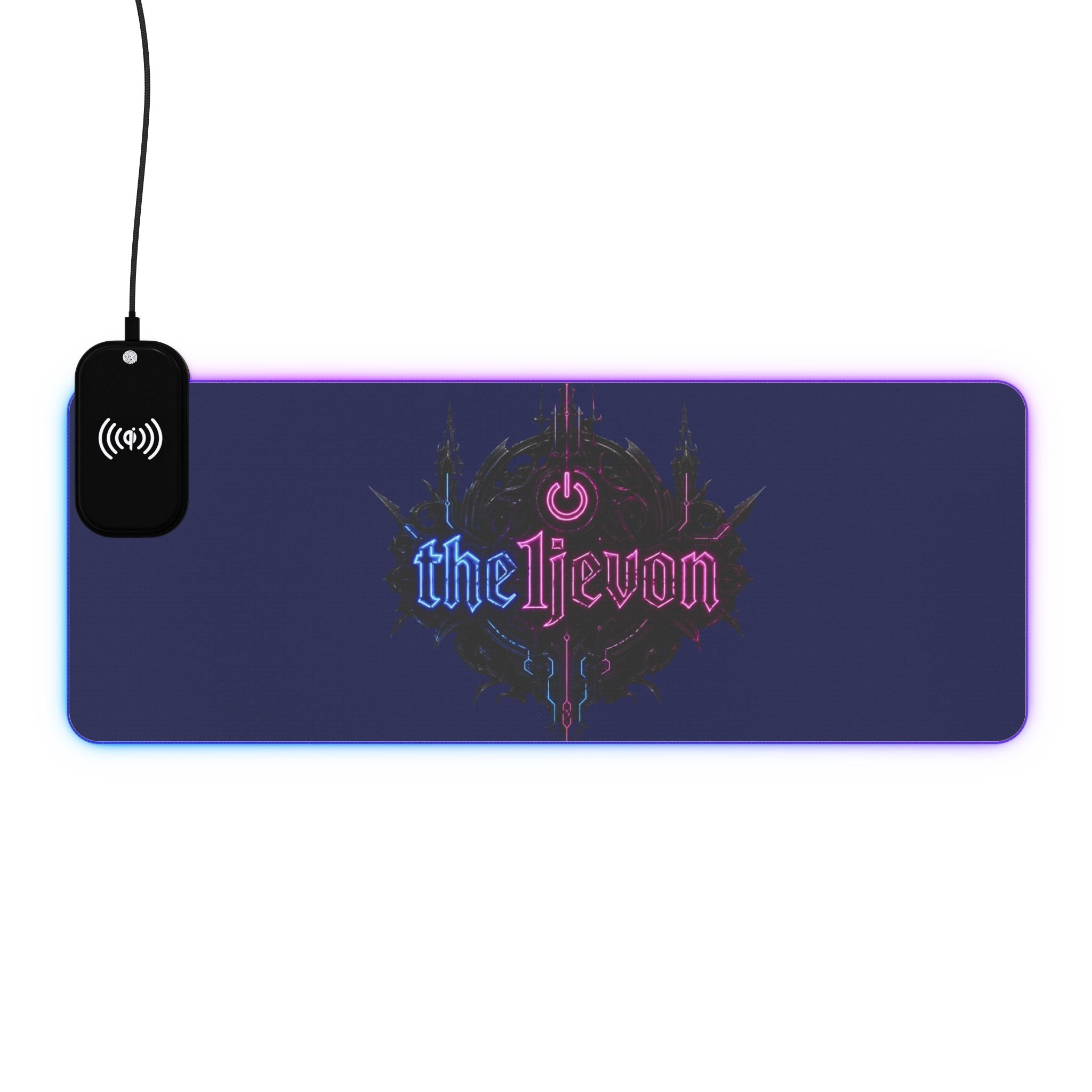LED Wireless Charging Gaming Mouse Pad — 'TheOneJevon ' RGB Desk Mat