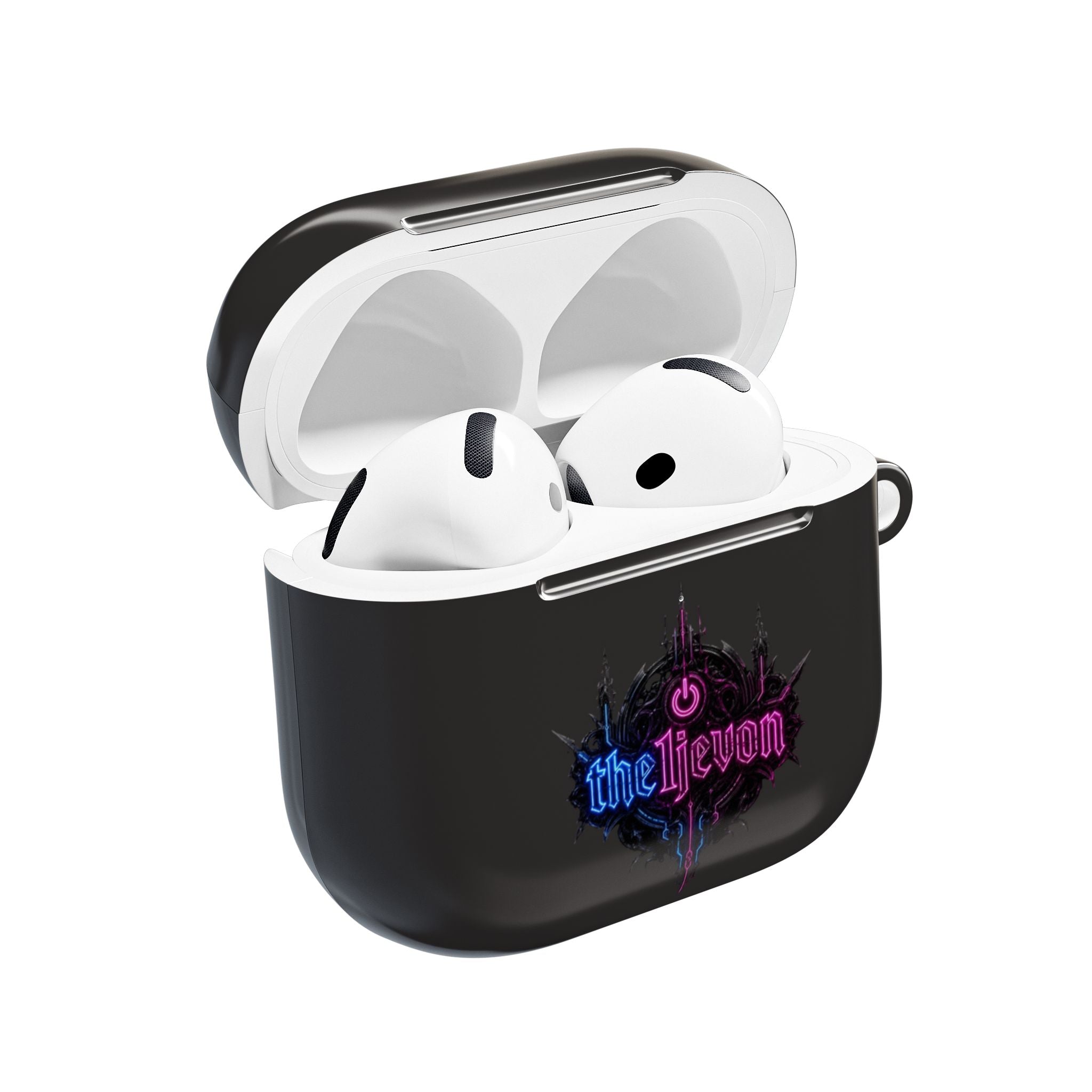 AirPods Case — Neon Gothic "theljevon" Logo Protective Cover