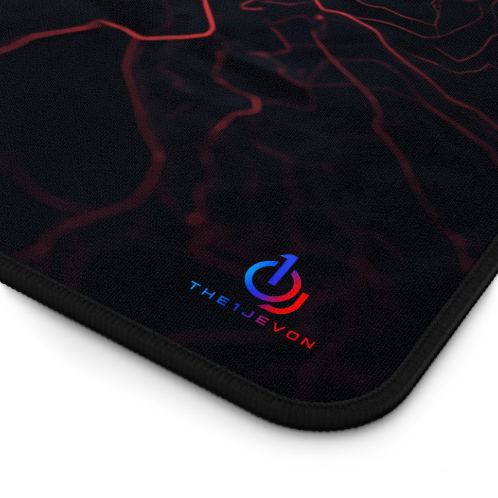 Red Wave Desk Mat — Large Gaming/Office Mouse Pad