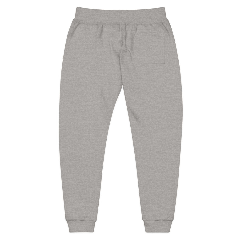 Embroidered Power Button Sweatpants — Minimal Tech Logo Fleece Joggers