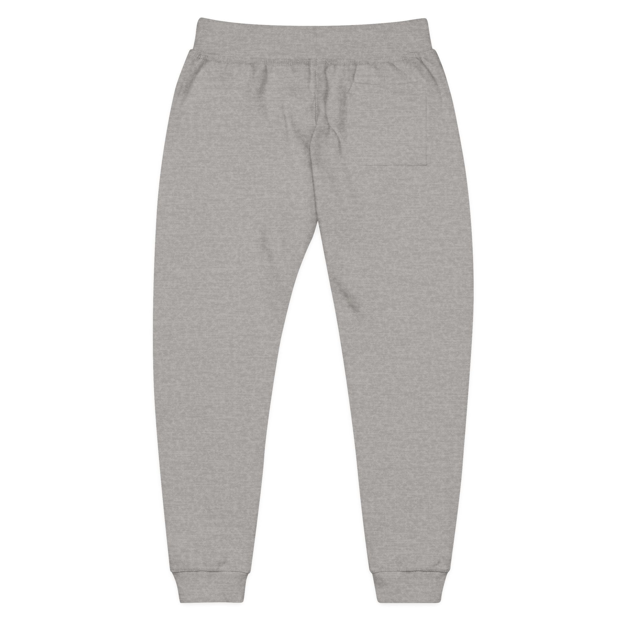 Embroidered Power Button Sweatpants — Minimal Tech Logo Fleece Joggers