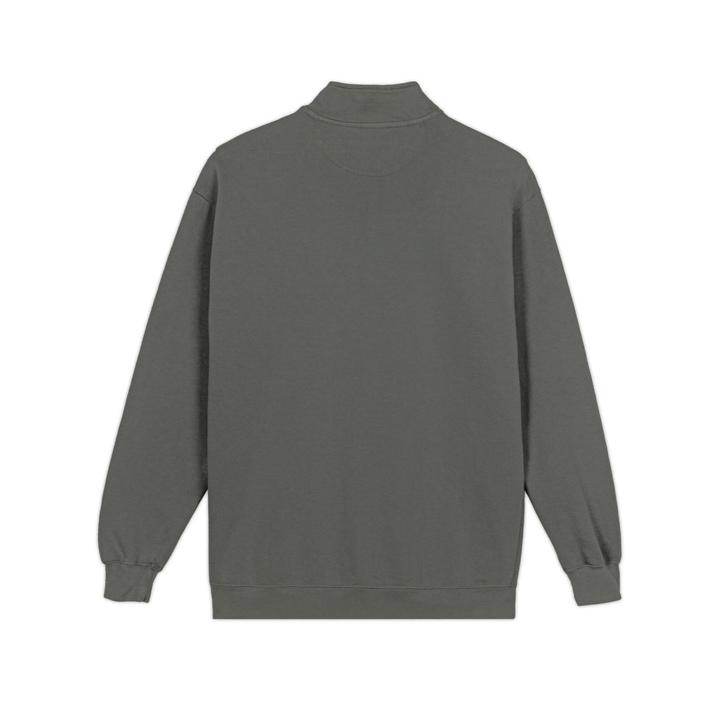 Quarter-Zip Sweatshirt with Small Embroidered Logo — Casual Lightweight Pullover