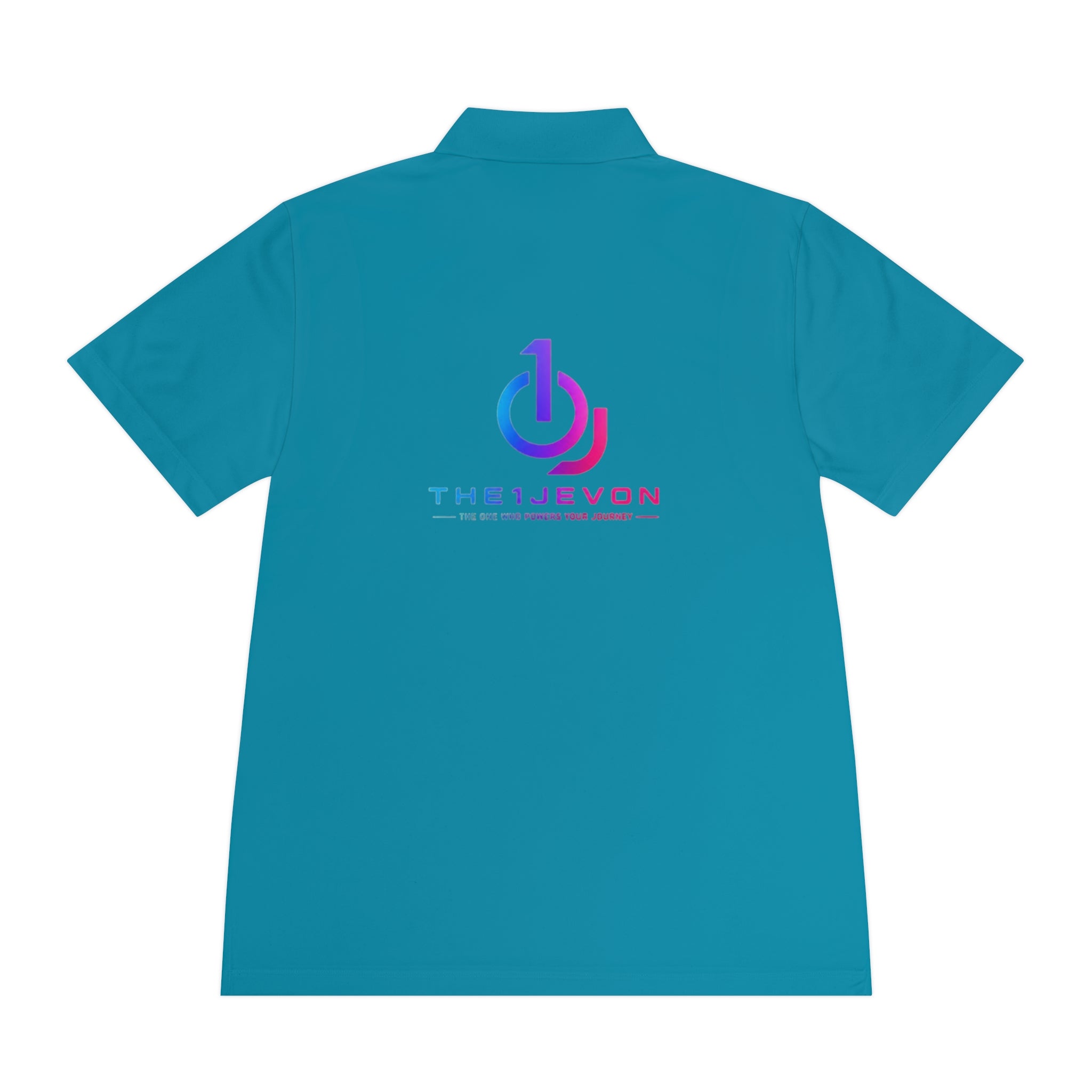 Men's Sport Polo with Gradient Power Logo — Casual Tech Polo for Gamers & Creators