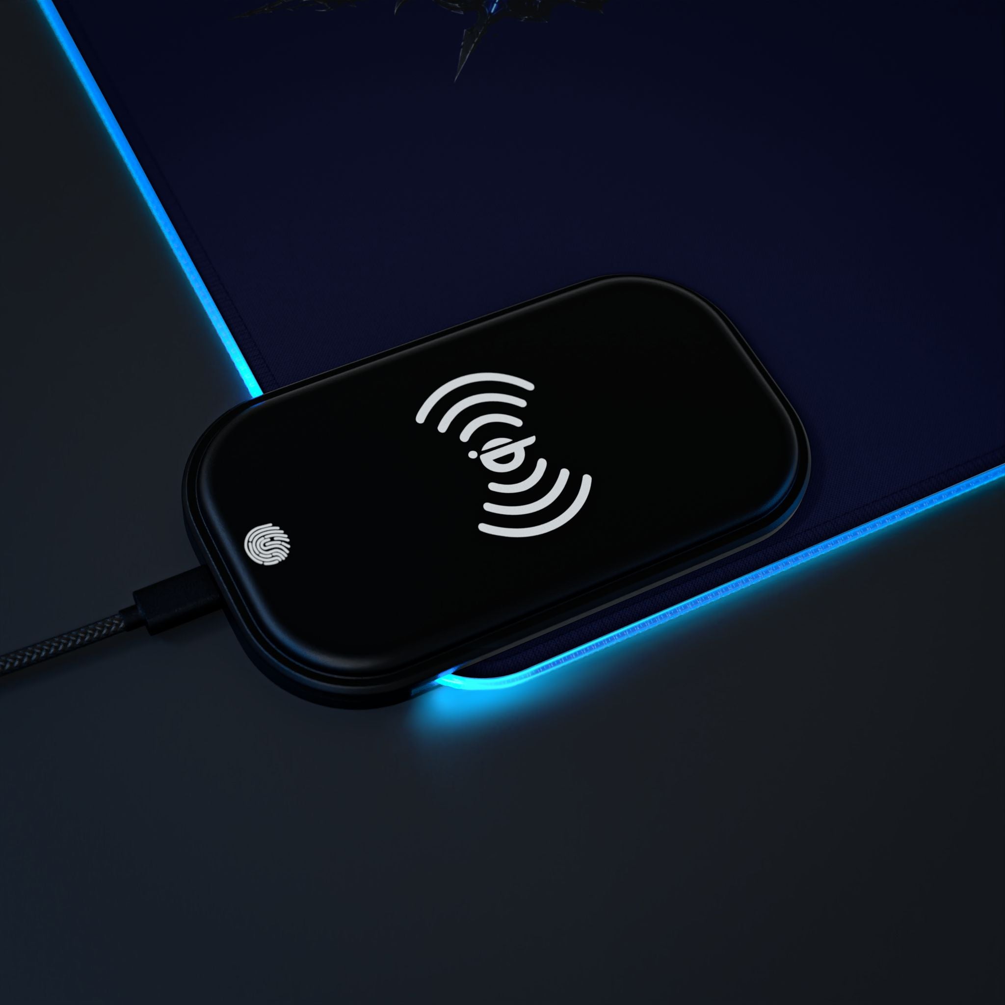 LED Wireless Charging Gaming Mouse Pad — 'TheOneJevon ' RGB Desk Mat