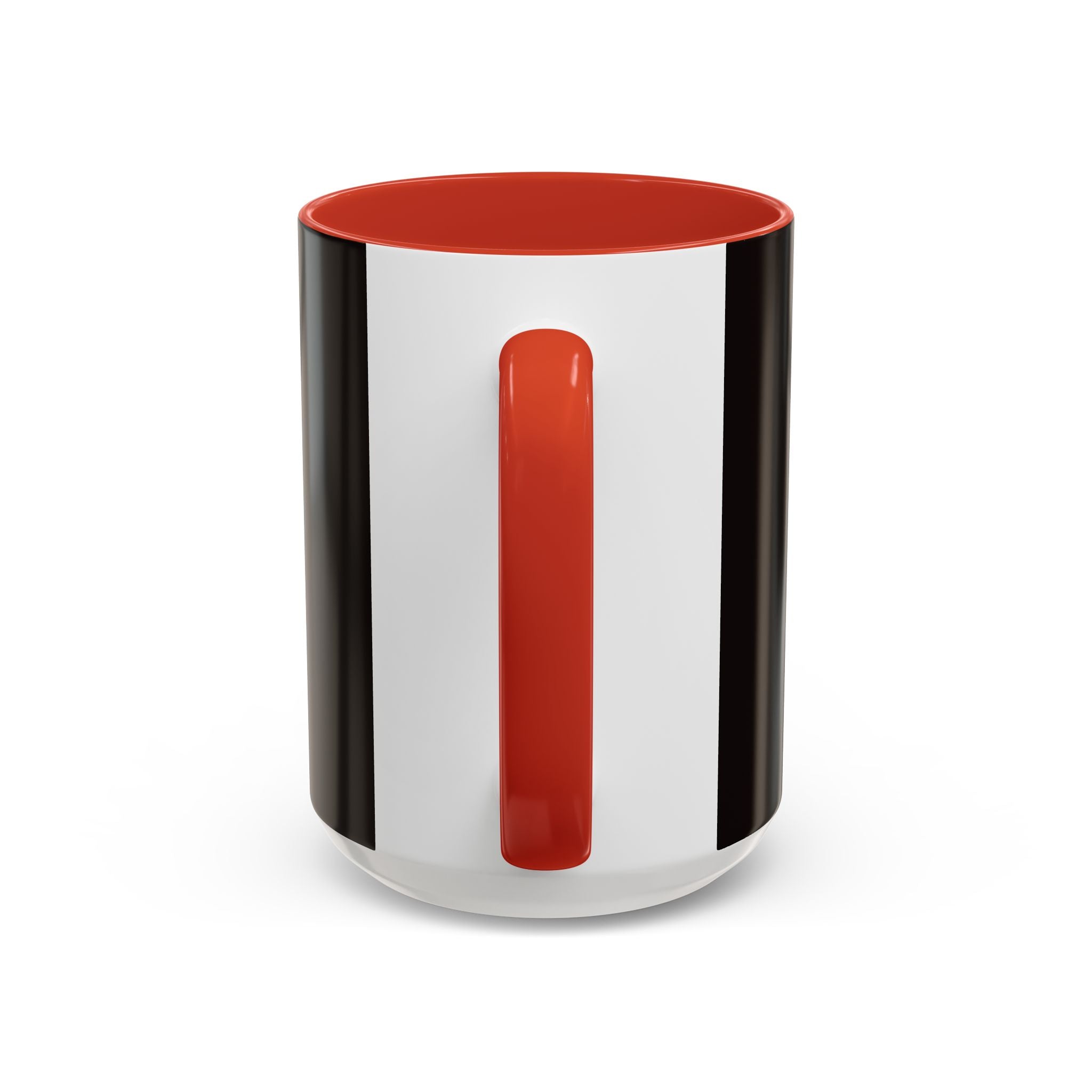 The Ijevon Neon Logo Accent Coffee Mug — Pink & Teal Retro Power Button Design
