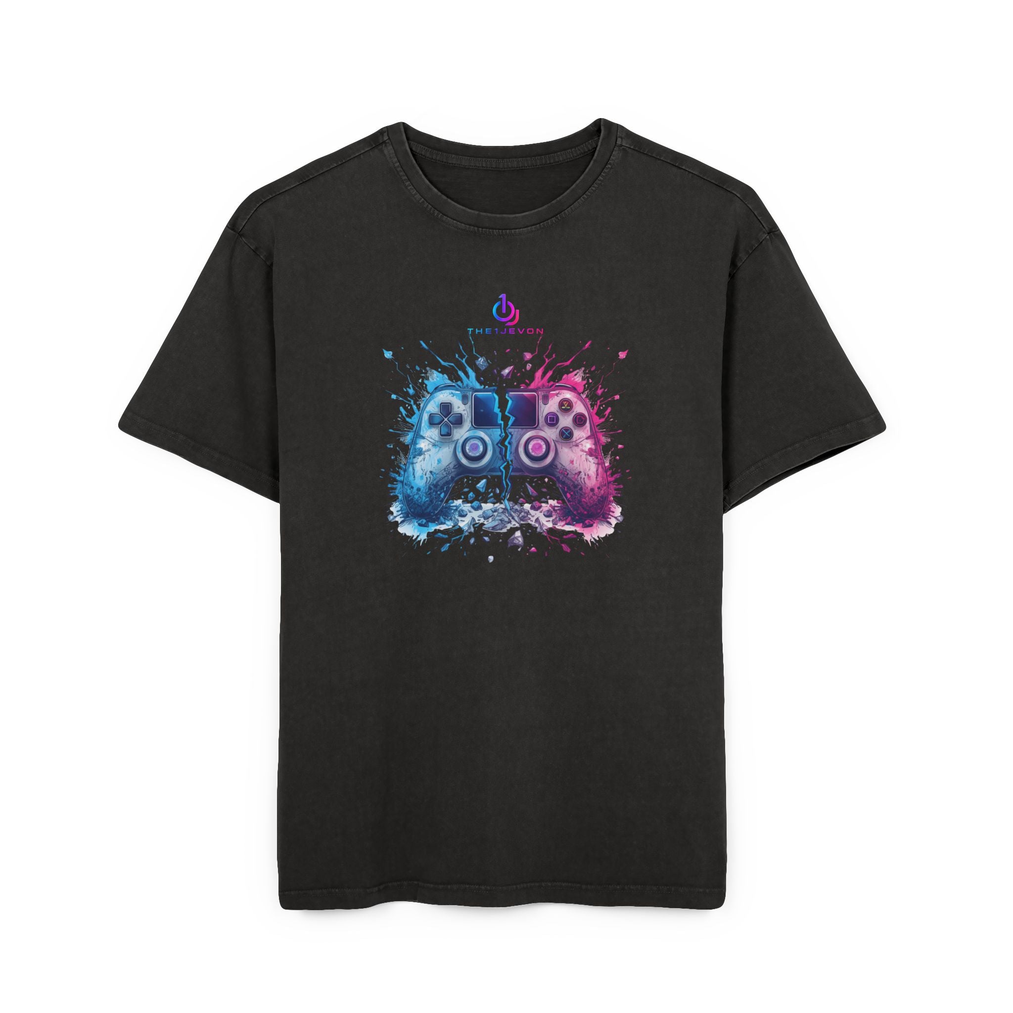 Gamer Neon Logo Tee — "theJevon" Acid Wash Oversized T-Shirt