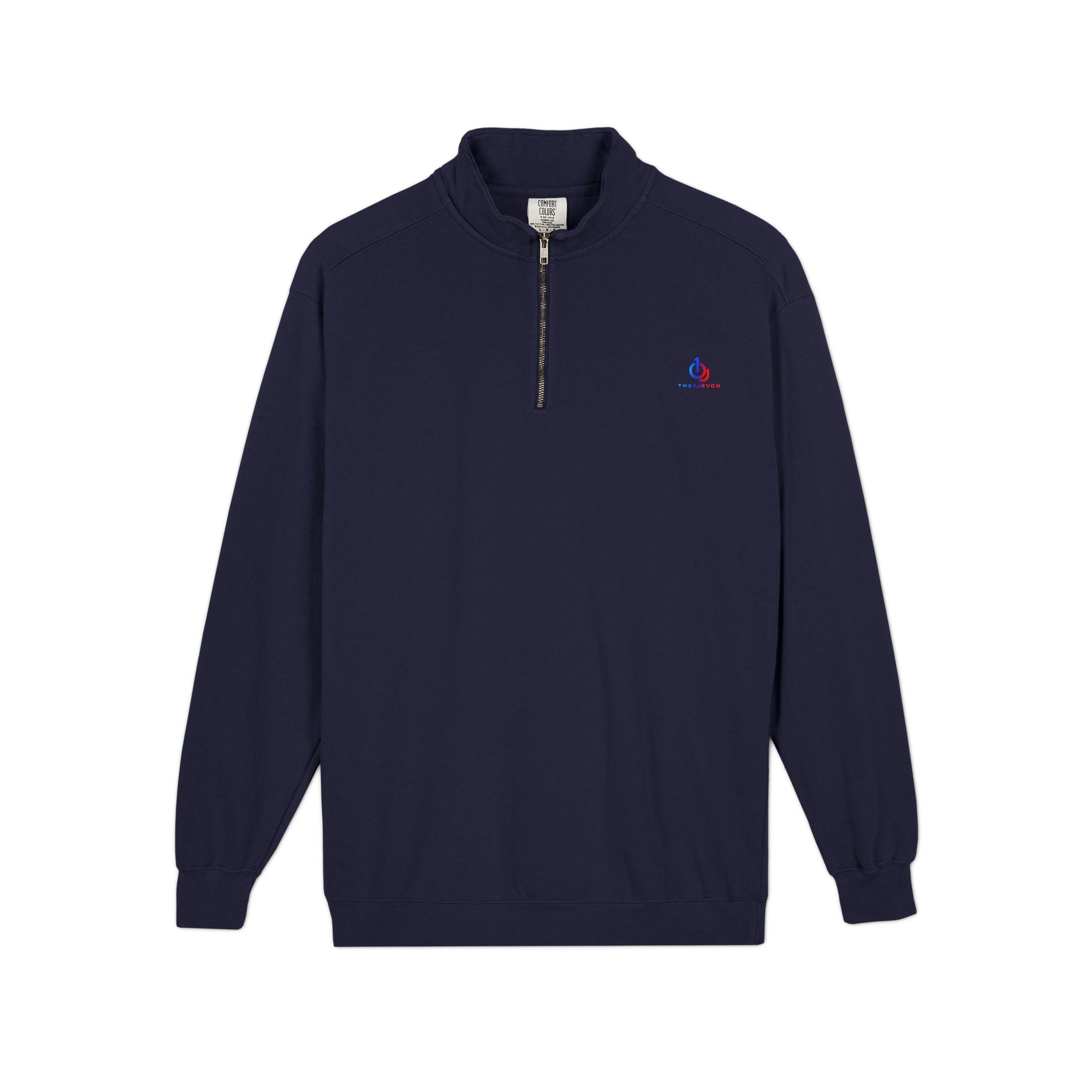 Quarter-Zip Sweatshirt with Small Embroidered Logo — Casual Lightweight Pullover