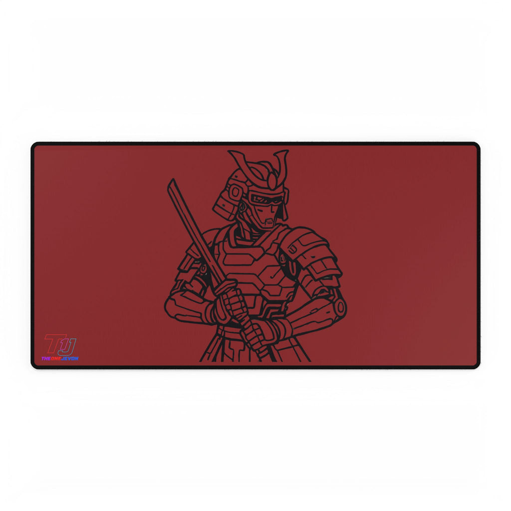 Samurai Red Desk Mat — Large Gaming/Work Desk Pad with Armor Illustration