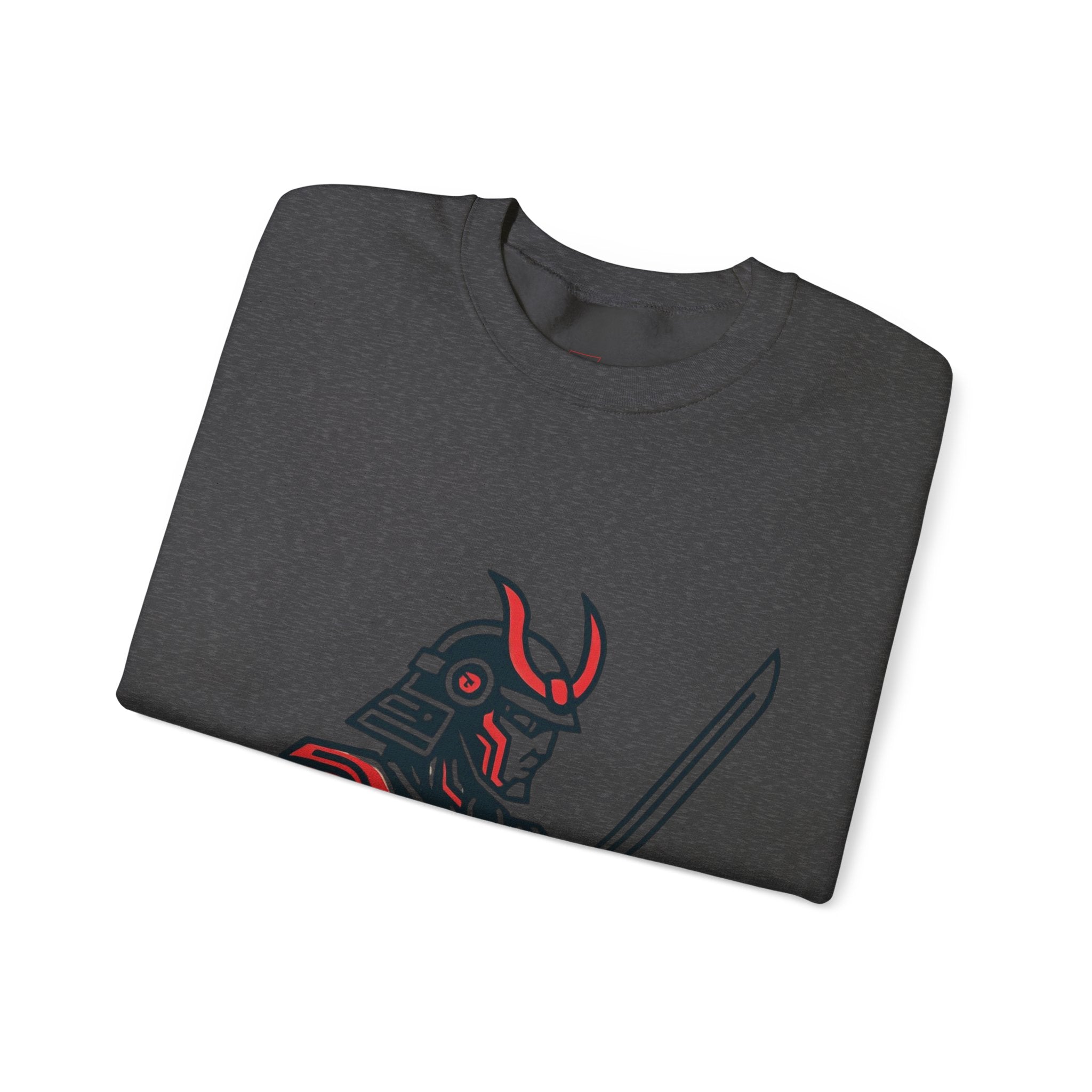 Cyber Samurai Crewneck Sweatshirt t1j — Neon Tech Oni Graphic