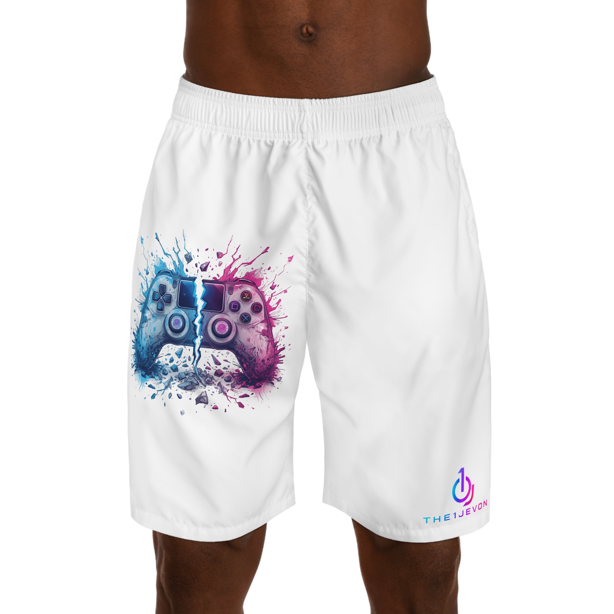 Gaming Controller Splash Jogger Shorts — Men's Gamer Athletic Shorts