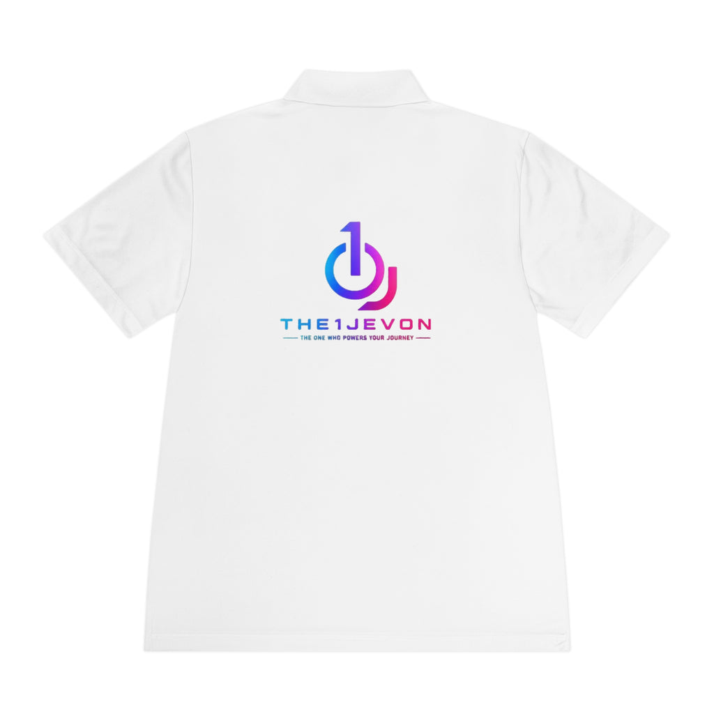 Men's Sport Polo with Gradient Power Logo — Casual Tech Polo for Gamers & Creators