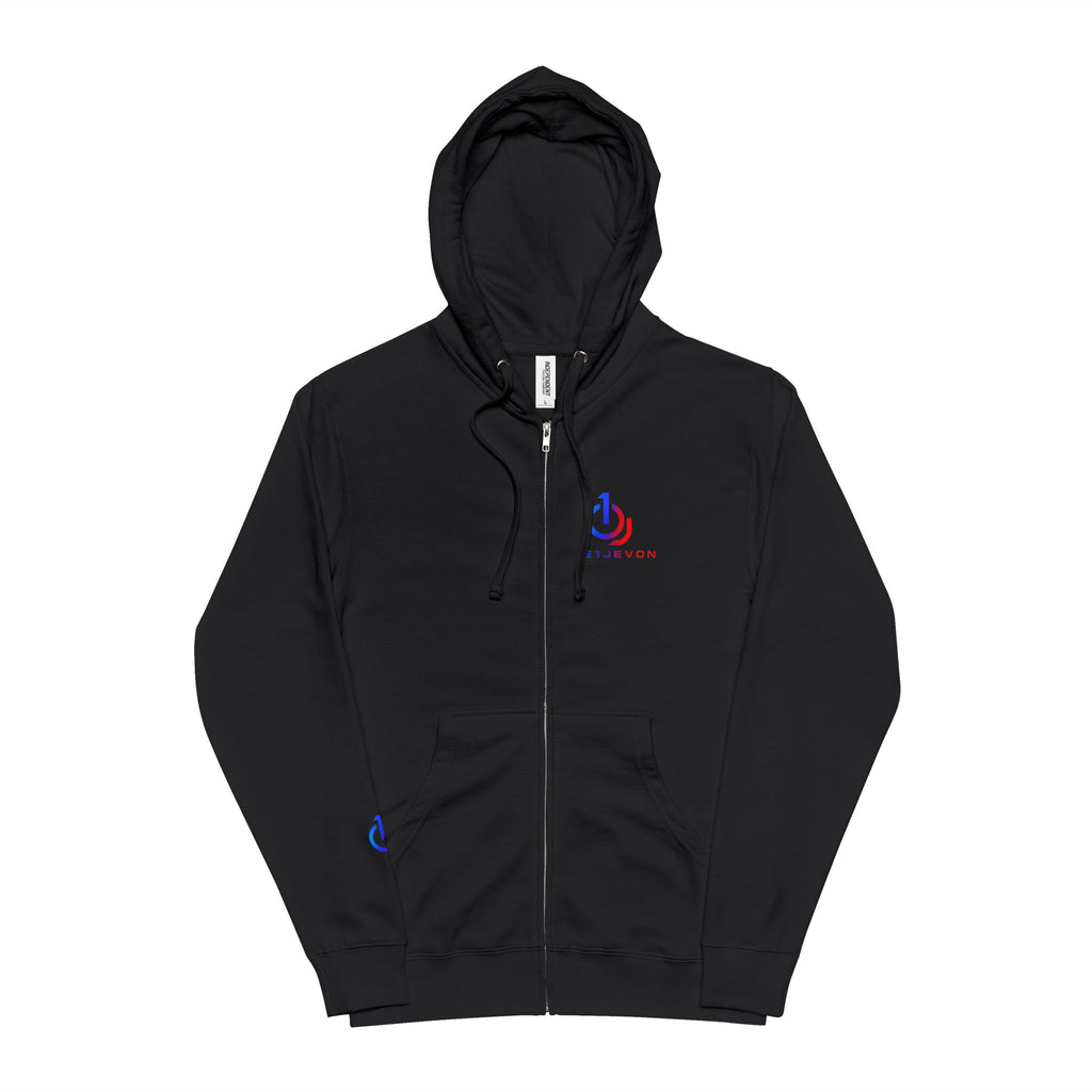 Zip-Up Hoodie — Red & Blue Phoenix Logo Chest