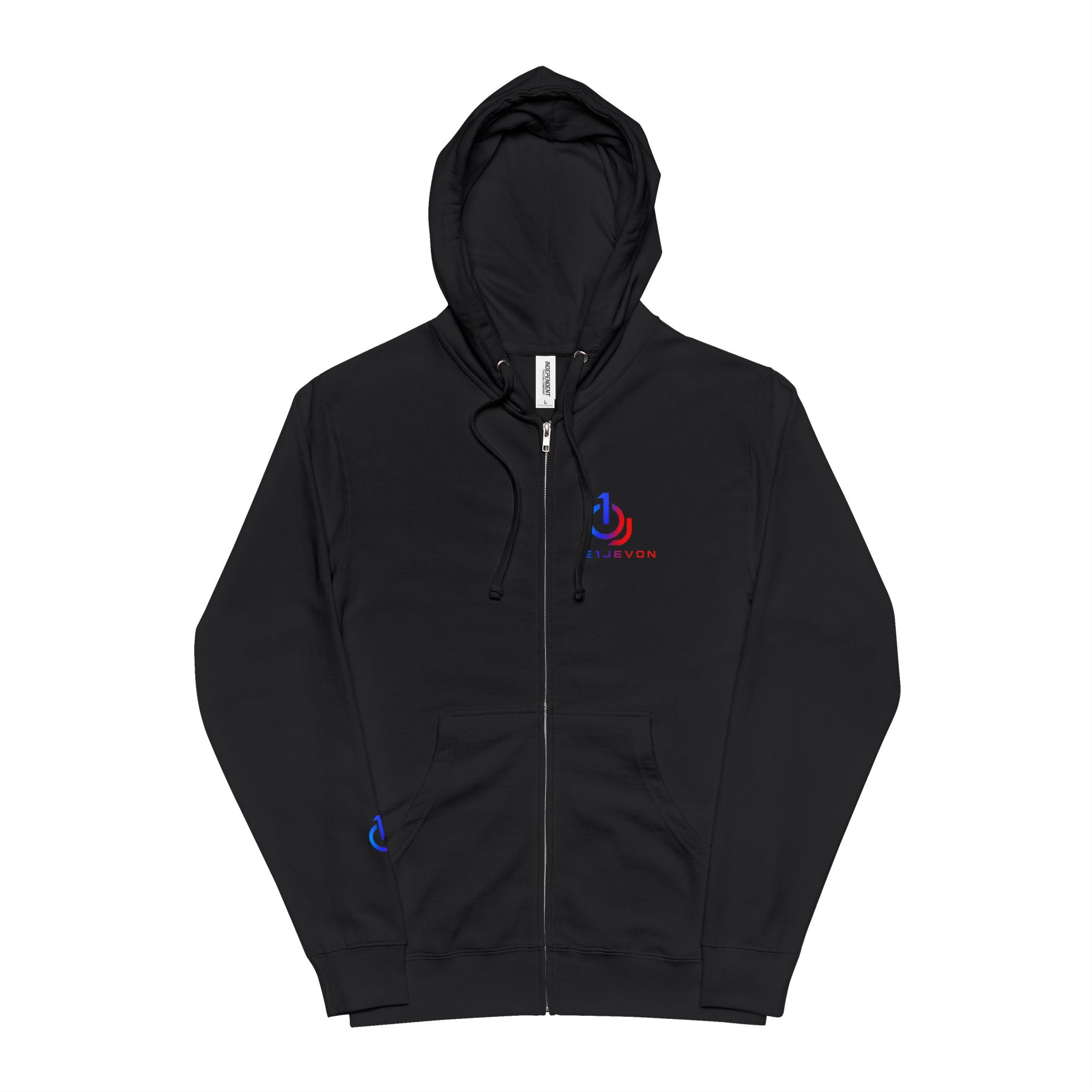 Zip-Up Hoodie — Red & Blue Phoenix Logo Chest