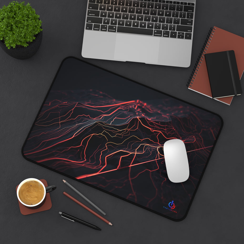 Red Wave Desk Mat — Large Gaming/Office Mouse Pad