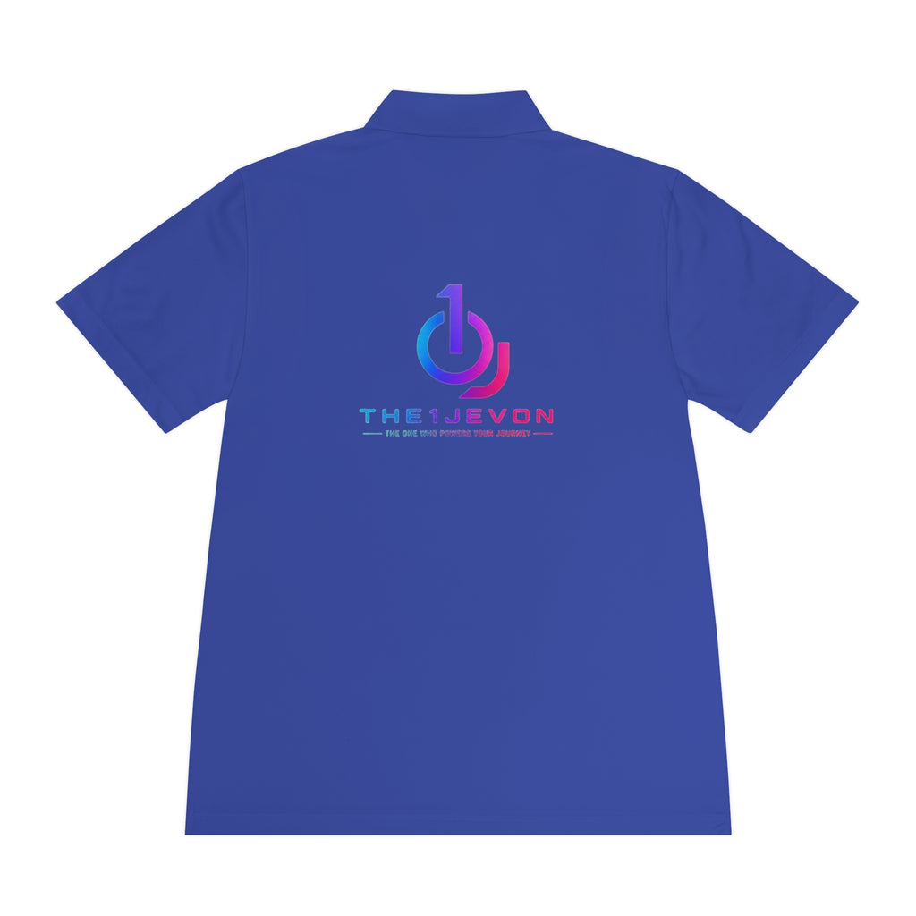 Men's Sport Polo with Gradient Power Logo — Casual Tech Polo for Gamers & Creators