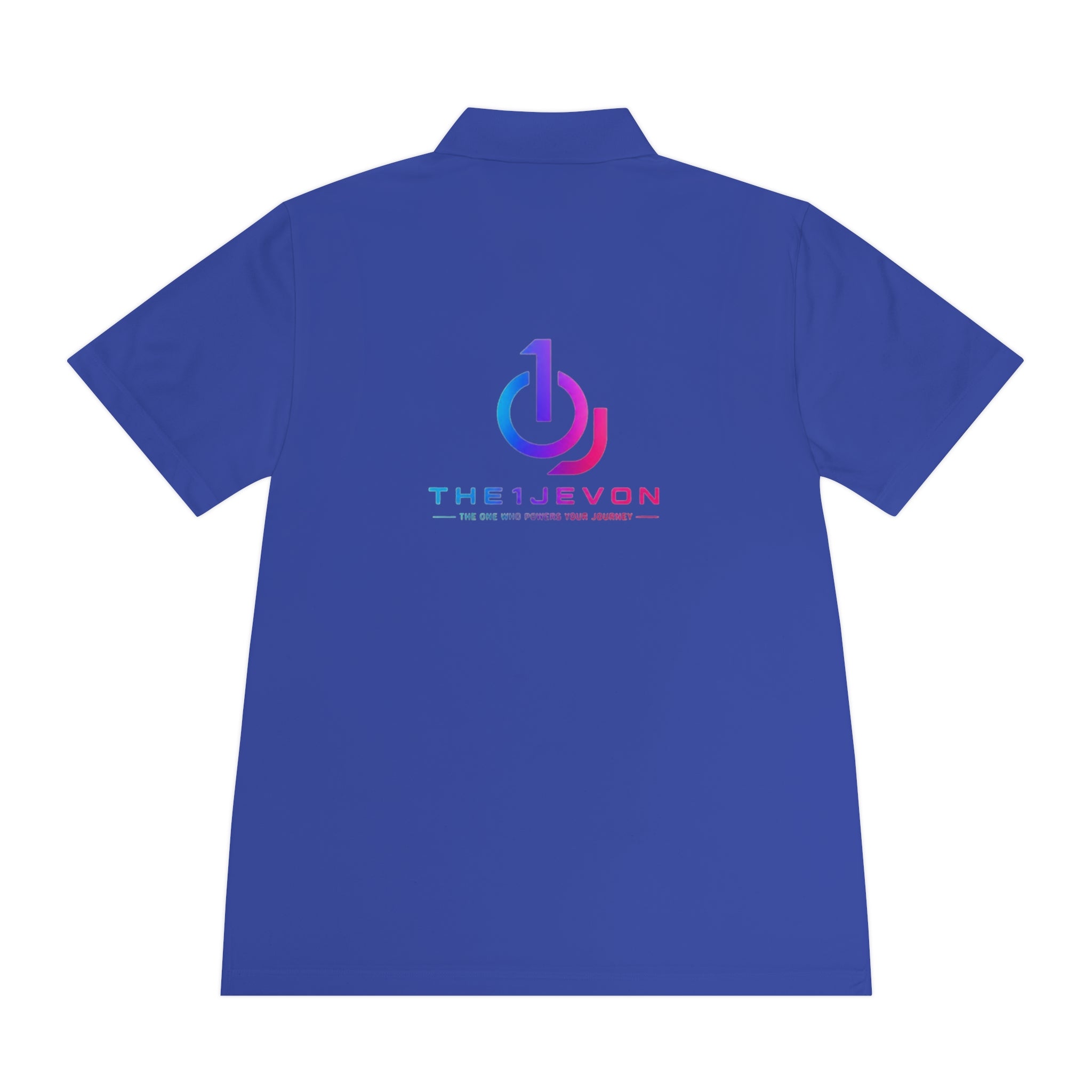 Men's Sport Polo with Gradient Power Logo — Casual Tech Polo for Gamers & Creators