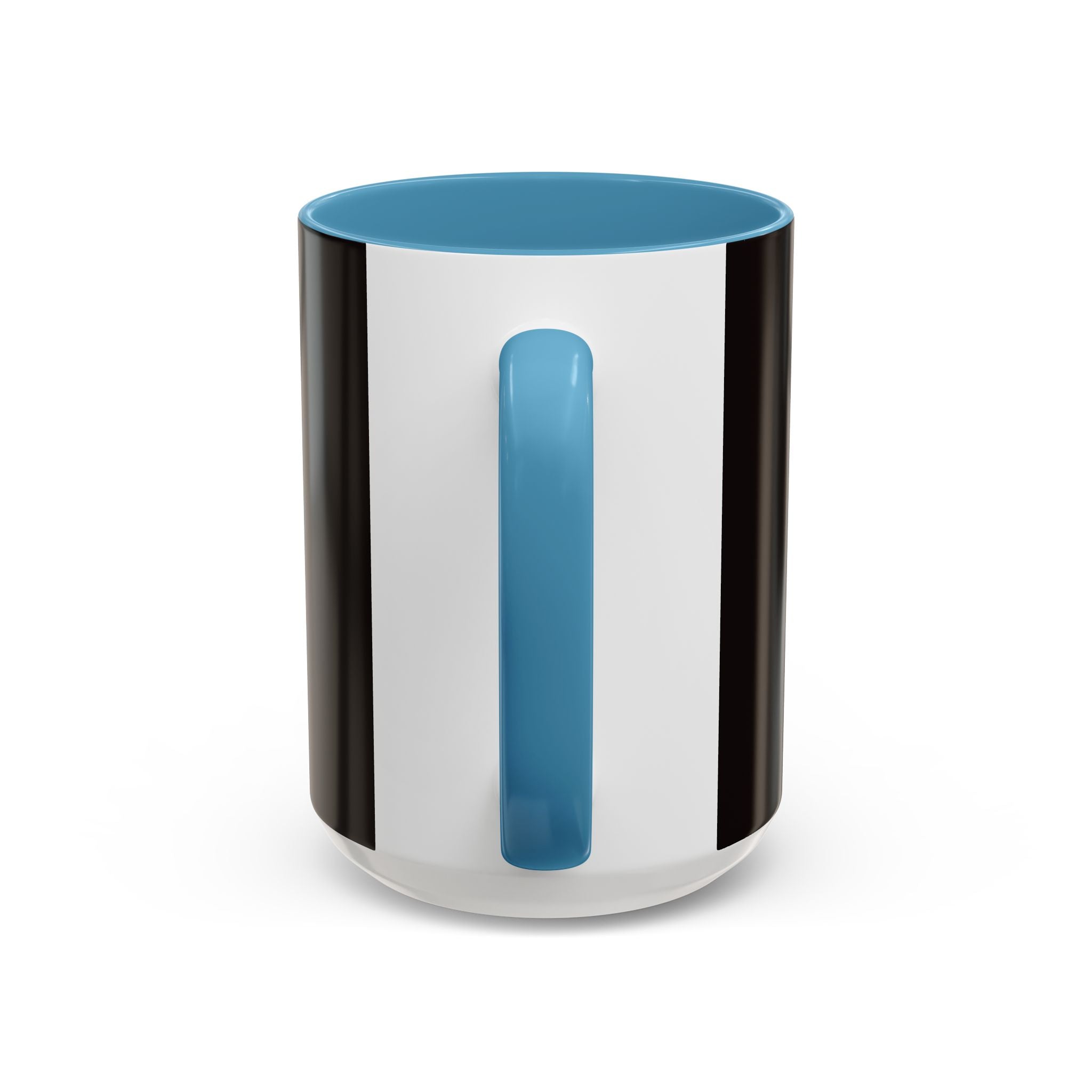 The Ijevon Neon Logo Accent Coffee Mug — Pink & Teal Retro Power Button Design