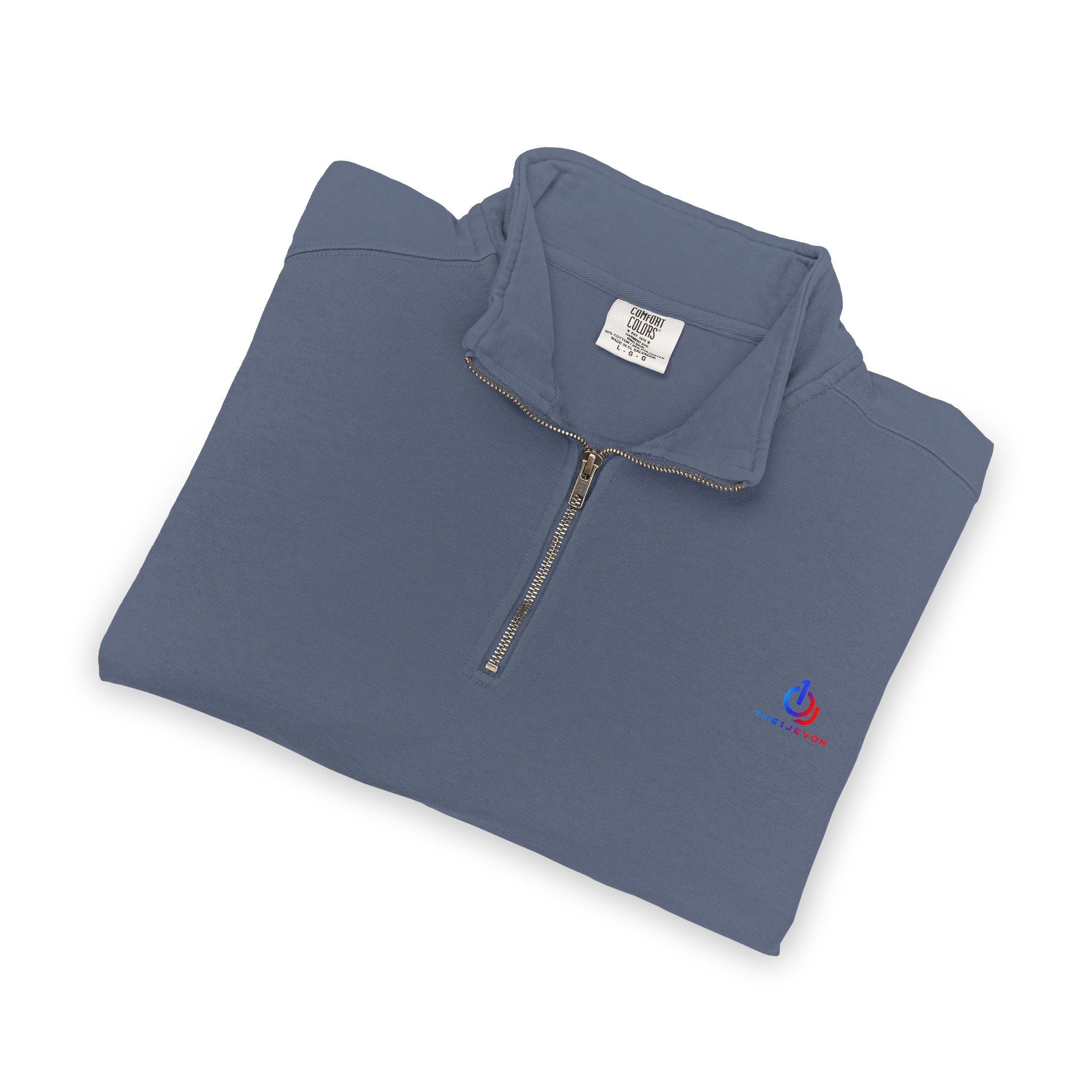 Quarter-Zip Sweatshirt with Small Embroidered Logo — Casual Lightweight Pullover