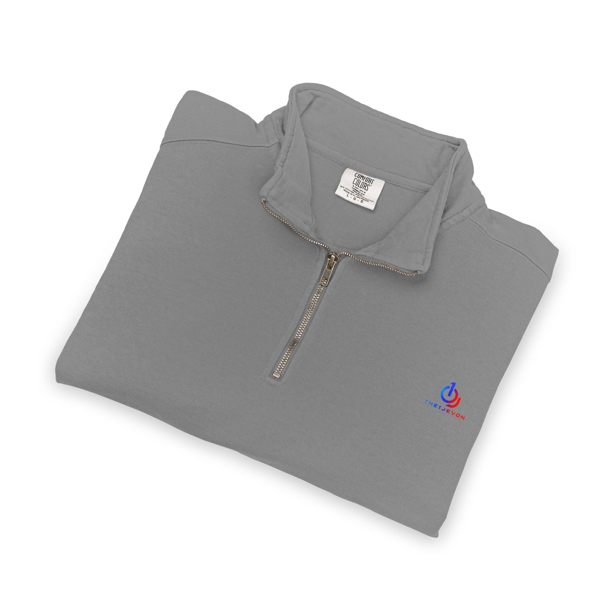 Quarter-Zip Sweatshirt with Small Embroidered Logo — Casual Lightweight Pullover